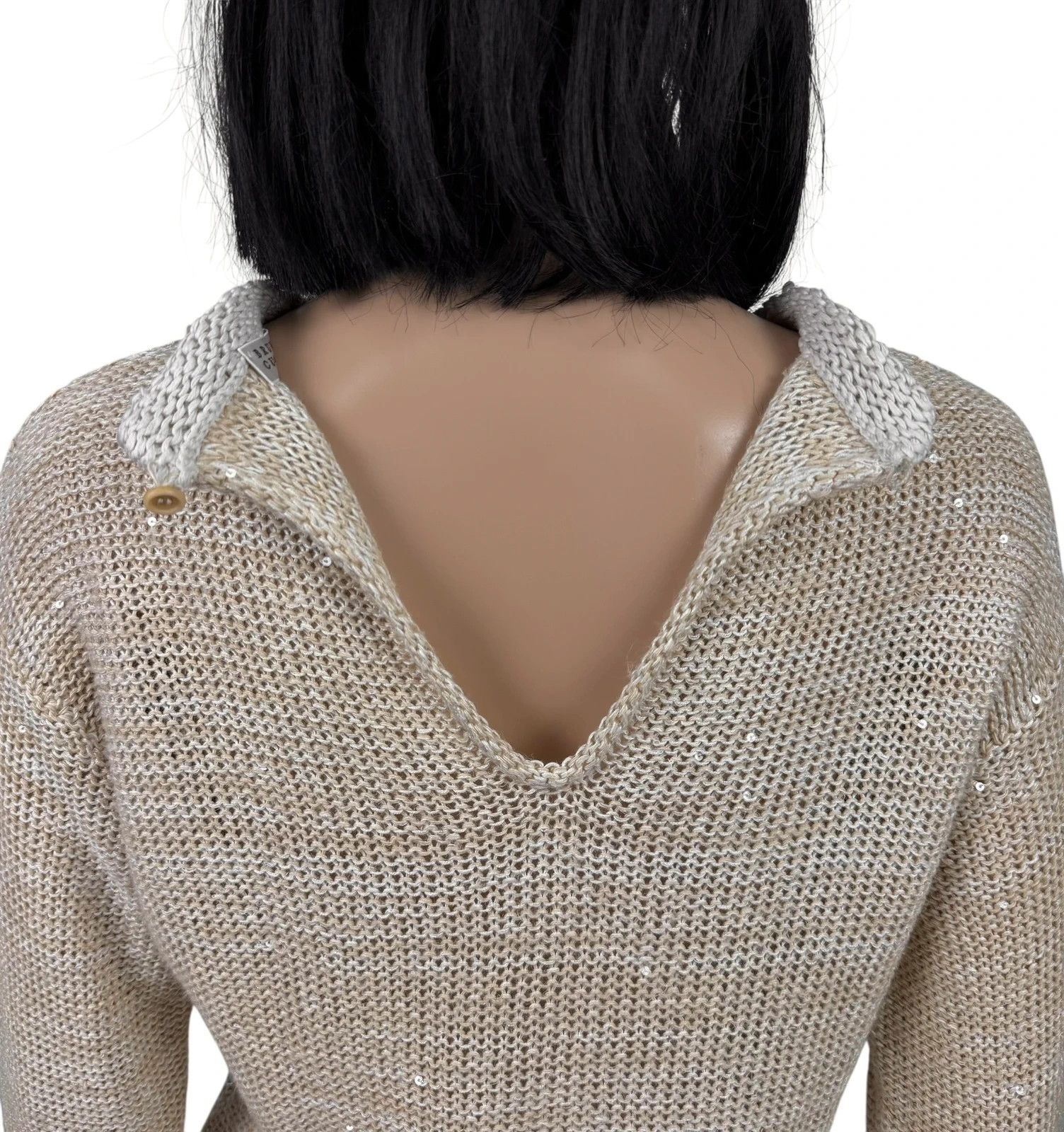 Brunello Cucinelli Brunello Cucinelli Sequined Sweater Hemp Linen size XS Size XS / US 0-2 / IT 36-38 - 10 Thumbnail