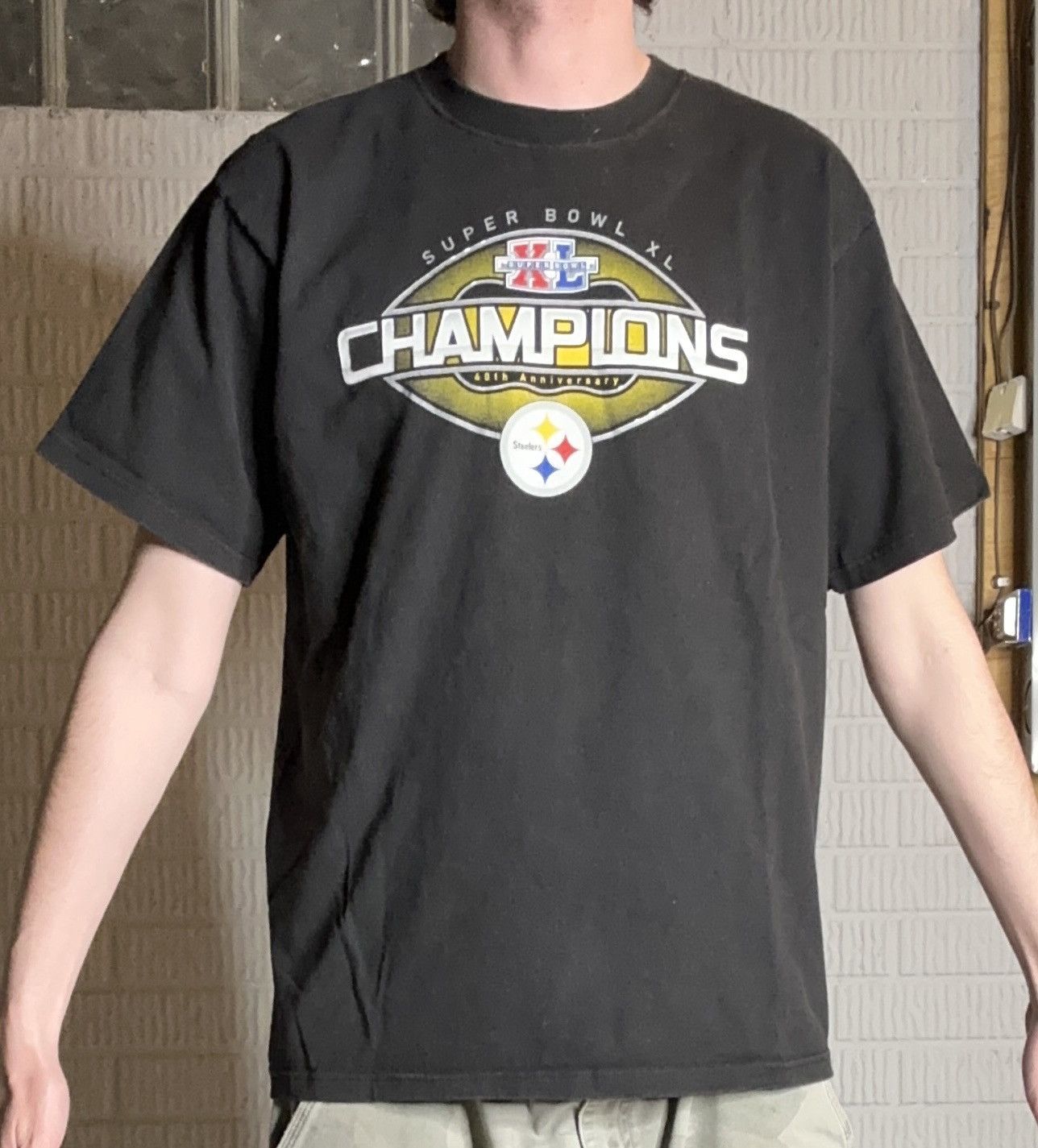 Vintage Y2K 2000s Pittsburgh Steelers Super Bowl XL T Shirt Size US L / EU 52-54 / 3 - 1 Thumbnail