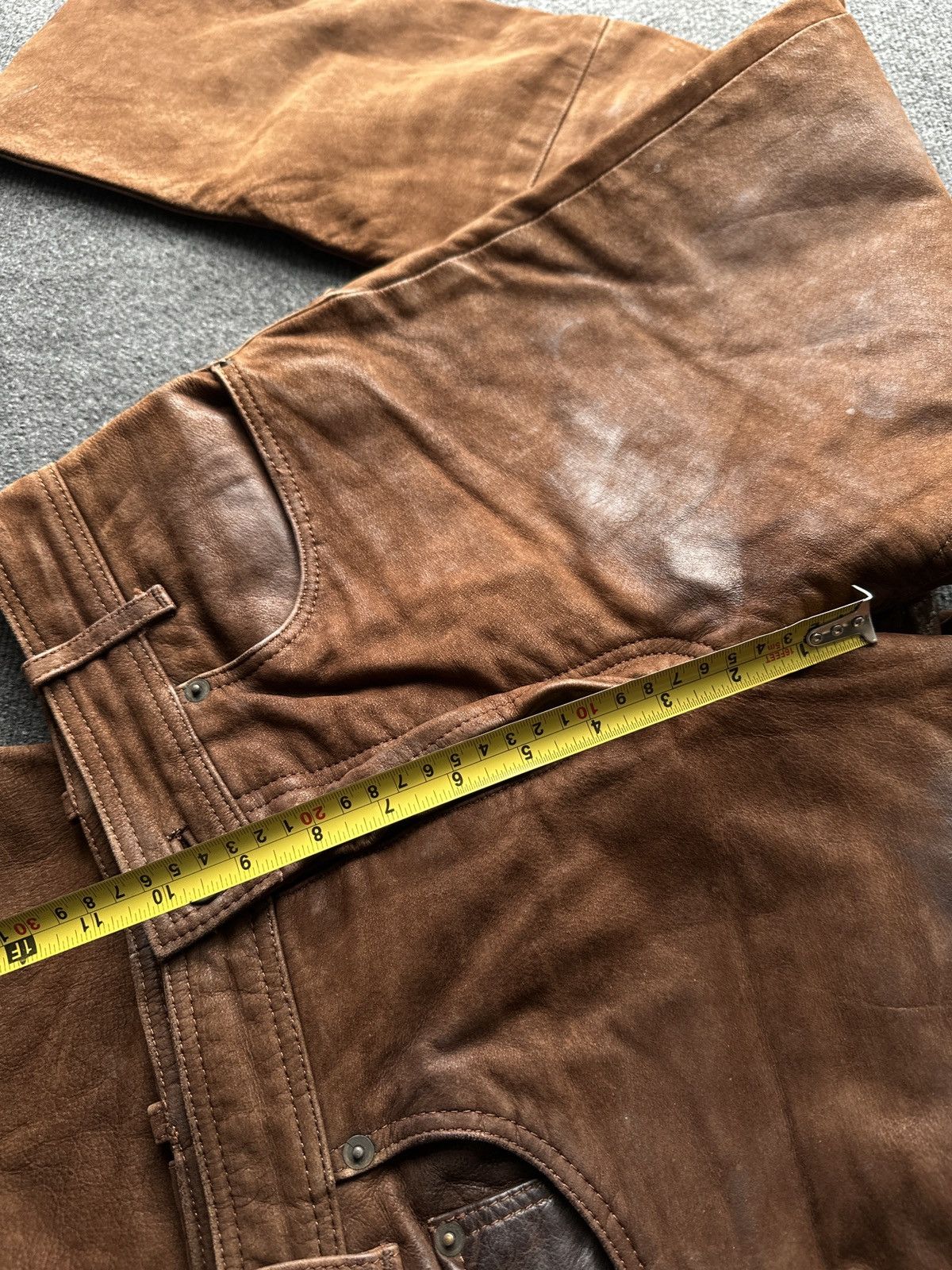 Other 🚨GRAIL MEN LEATHER PANTS Y2K WESTERN MOTORCYCLE Size US 32 / EU 48 - 24 Thumbnail