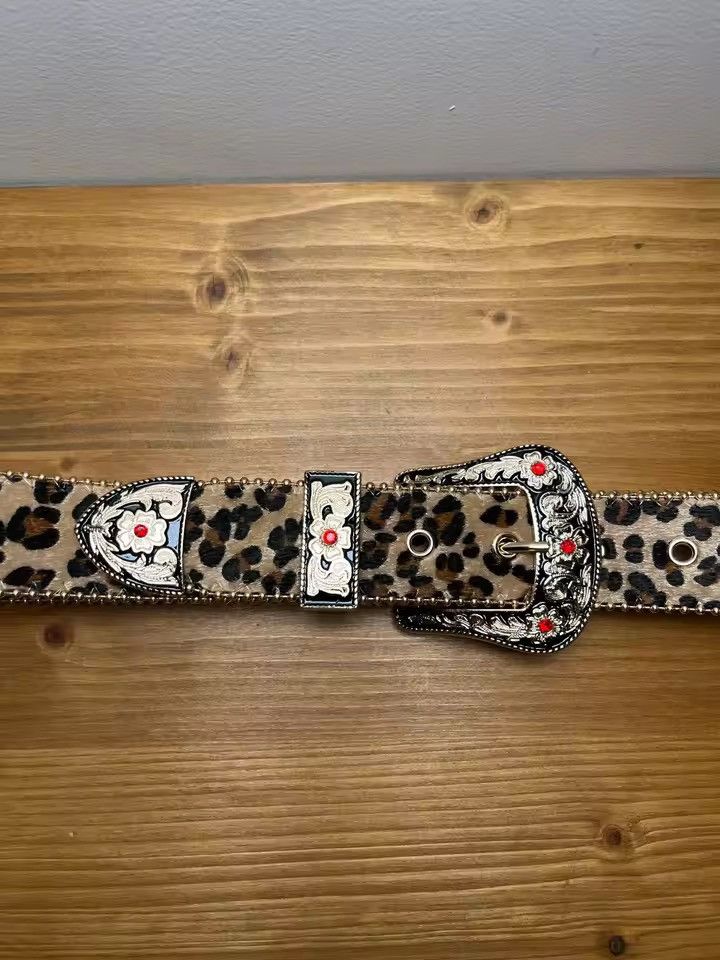 Japanese Brand Leopard Print Belt 112 cm Size ONE SIZE - 5 Thumbnail