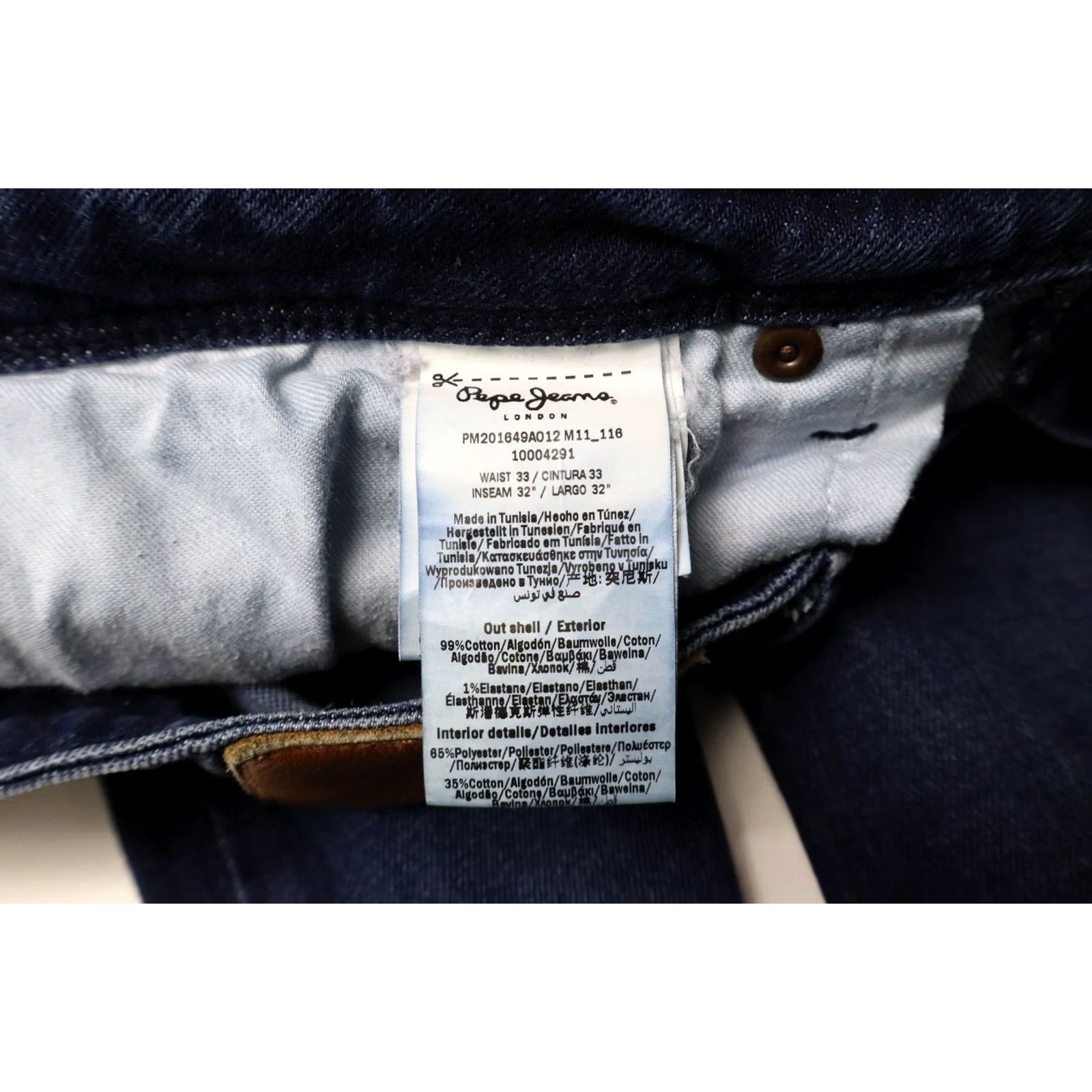 Pepe Jeans PEPE JEANS Jeans Slim Skinny Low Waist Men's W33/L32 Zip Fly Stretch Fade Effect Blue Denim Pants Size US 33 - 5 Thumbnail