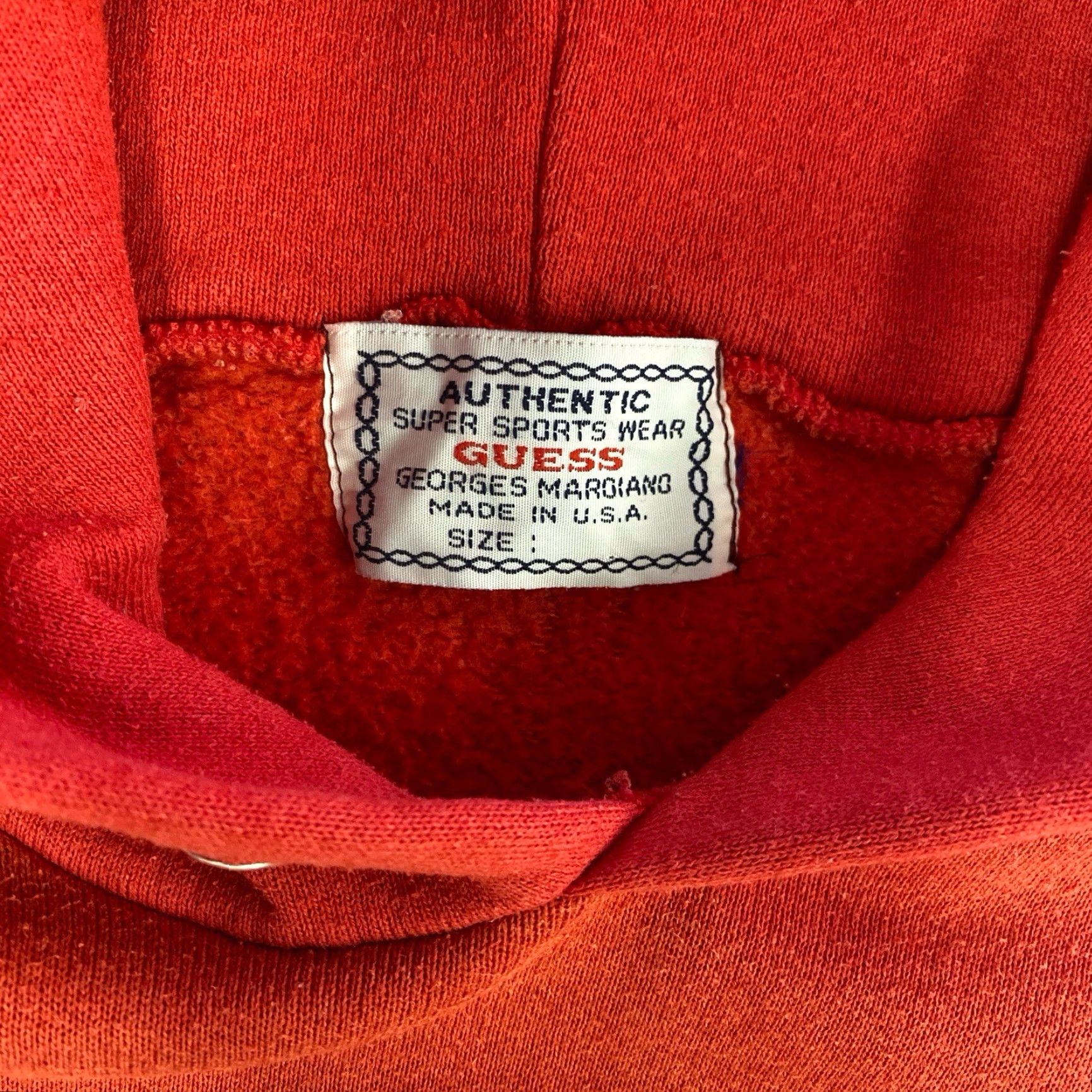 Guess VINTAGE GUESS Hoodie Red S Unisex Adults Small Crew Neck Long Sleeve Logo Graphic Print 90s Sports City Hip Hop Retro College USA - Mens/Womens Size US S / EU 44-46 / 1 - 3 Thumbnail