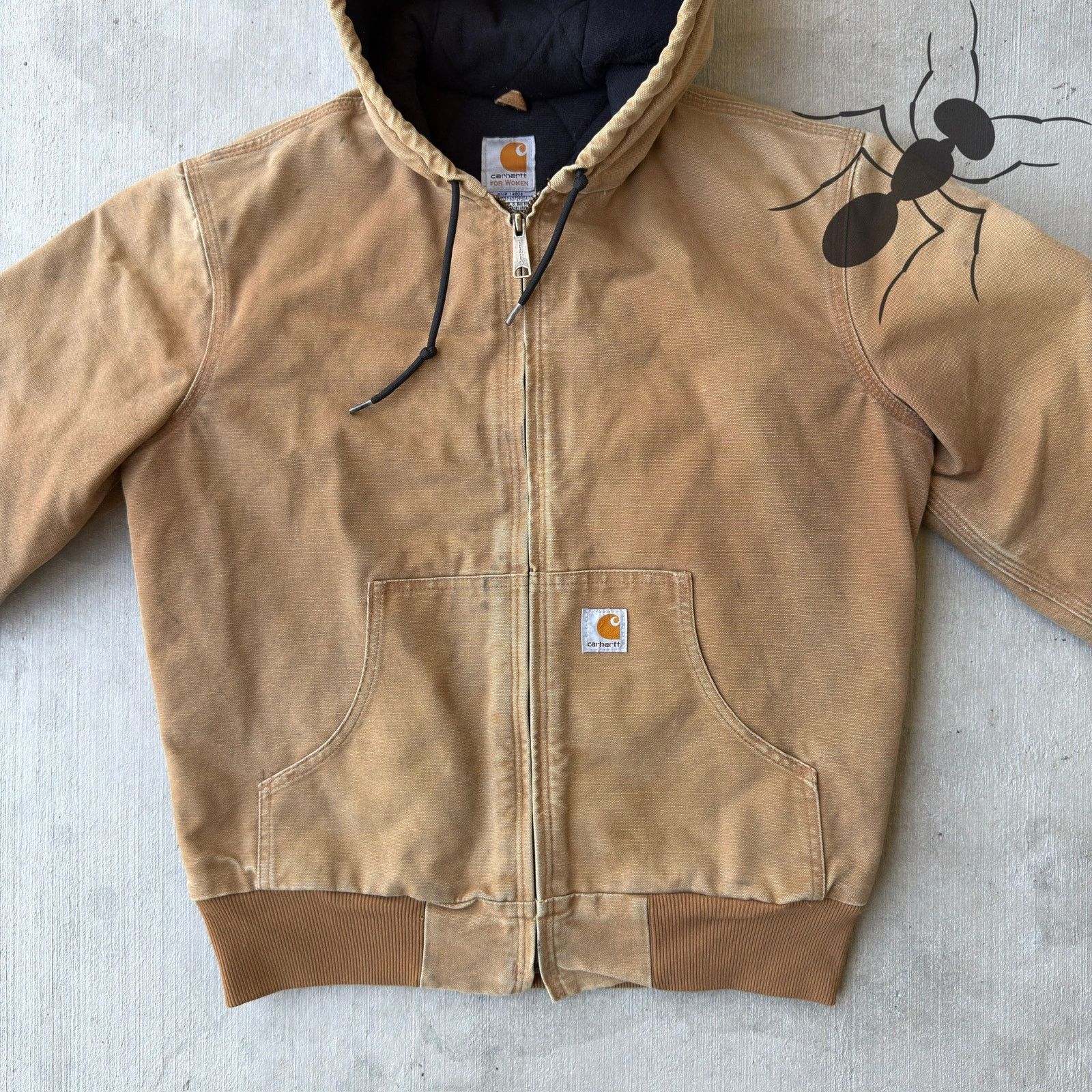 Carhartt × Vintage Carhartt WOMENS WJ130 BRN brown hooded work wear jacket Size US S / EU 44-46 / 1 - 2 Thumbnail