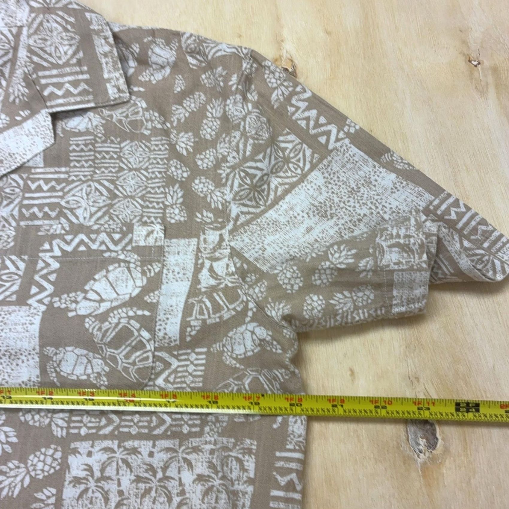 George George Shirt Mens Small Beige Hawaiian Turtle Print Short Sleeve Button Up Size US S / EU 44-46 / 1 - 6 Thumbnail