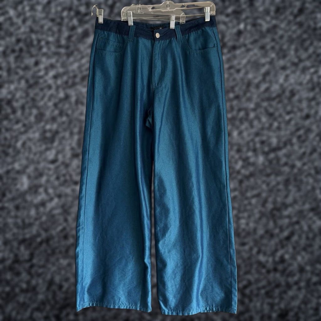 Dolls Kill Dolls Kill Delia’s Wide Leg Jeans Pants Unisex Adults 2XL Black Cotton Mall Goth 2000s Wide-Leg Size 40" / US 18 - 1 Thumbnail