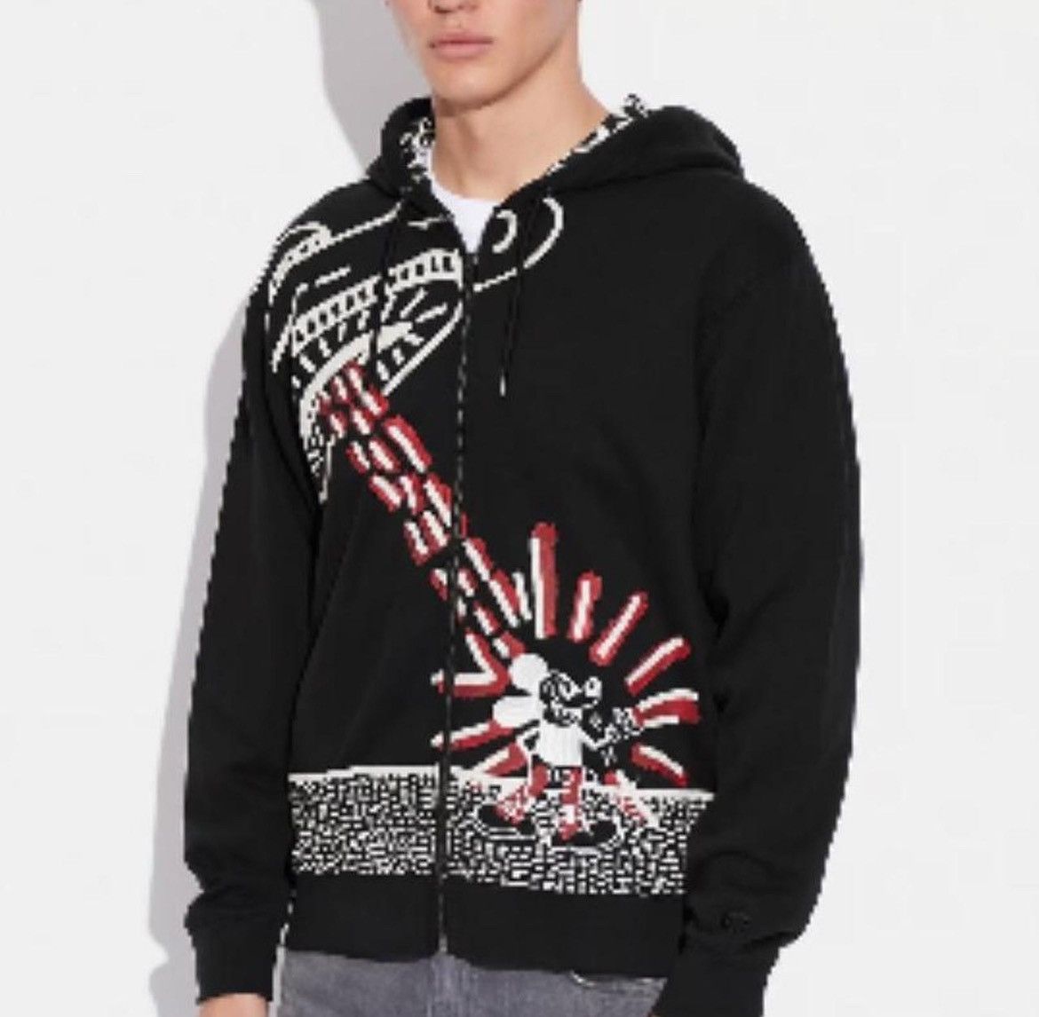 Coach × Disney Disney Mickey Mouse X Keith Haring Full Zip Sweatshirt Size US L / EU 52-54 / 3 - 4 Thumbnail