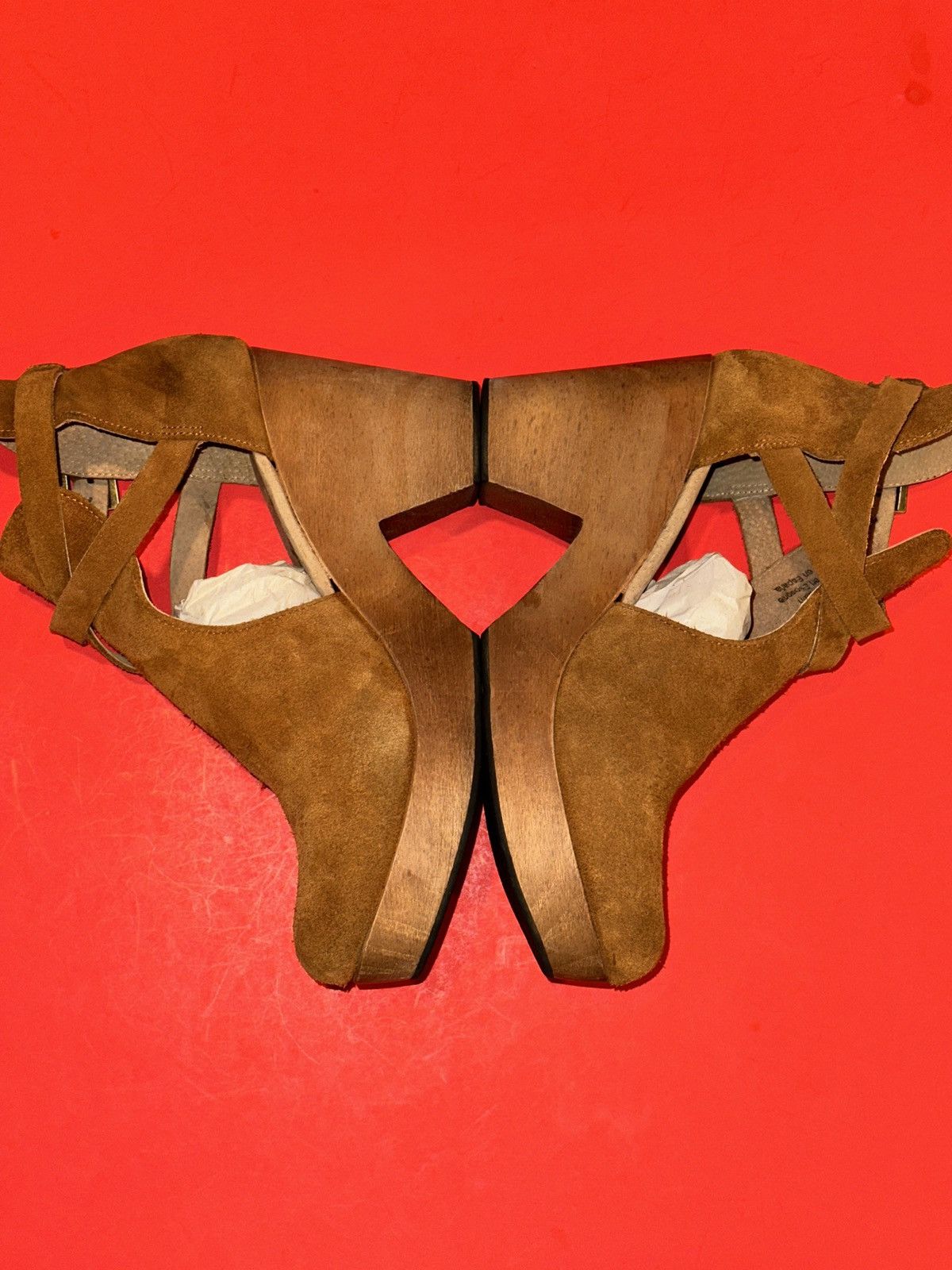 Free People Free People Cedar Wood Tan Suede Platform Clogs Heels 9 US Size US 9 / IT 39 - 4 Thumbnail
