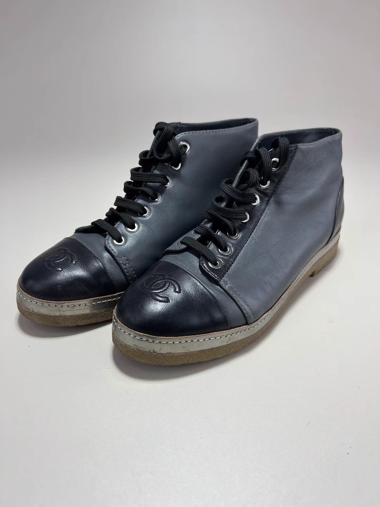 Chanel CHANEL CC Toe Cap Ankle Boots Size US 6.5 / IT 36.5 - 1 Thumbnail