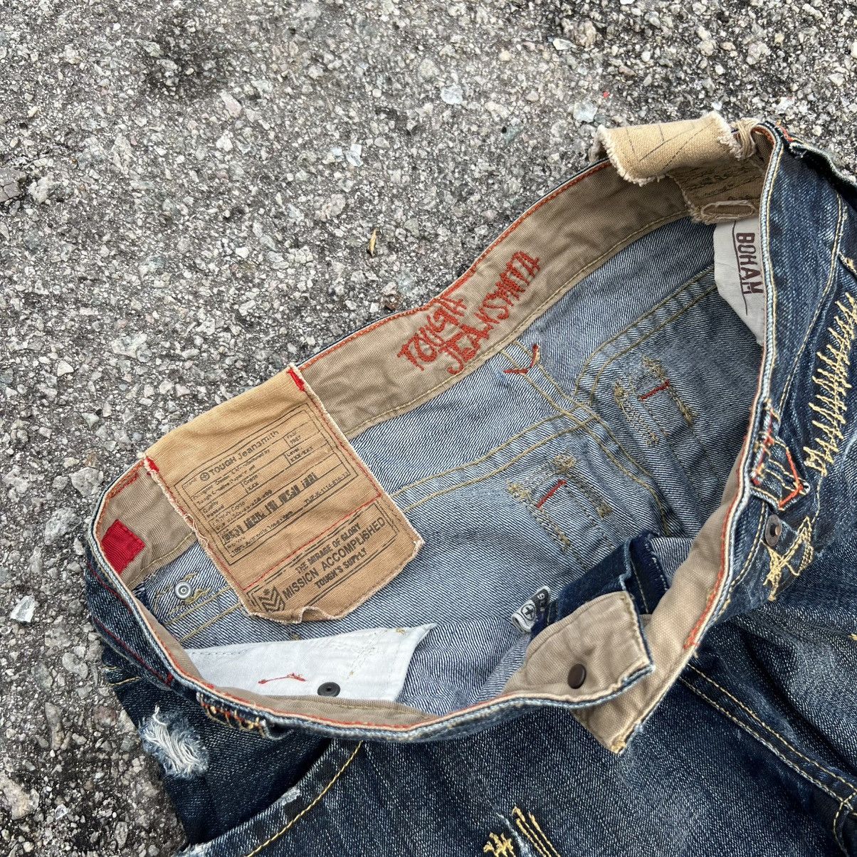 If Six Was Nine “TOUGH JEANSMITH” BOHAM MILITARY STYLE DISTRESSED JEANS Size US 36 / EU 52 - 11 Thumbnail