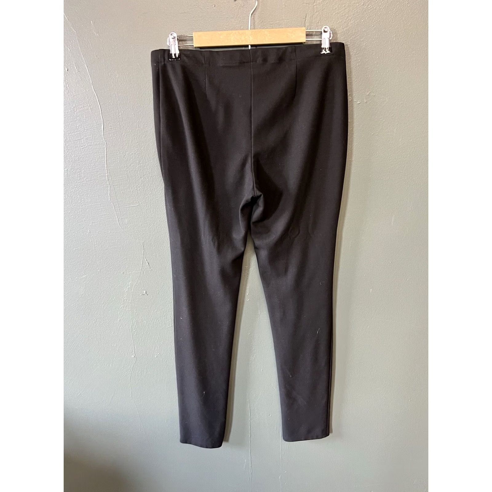J. Jill J. Jill Womens Black Pull On Stretch Fit Pants Tapered Size 10 Regular Inch 30 Inseam Size 32" / US 10 / IT 46 - 2 Thumbnail