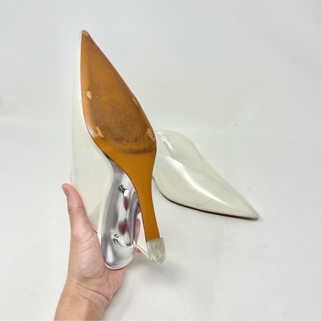 Mango Mango Transparent Vinyl Pointy Toe Sculptural Wedge Shoes 39 Size US 8 / IT 38 - 9 Thumbnail