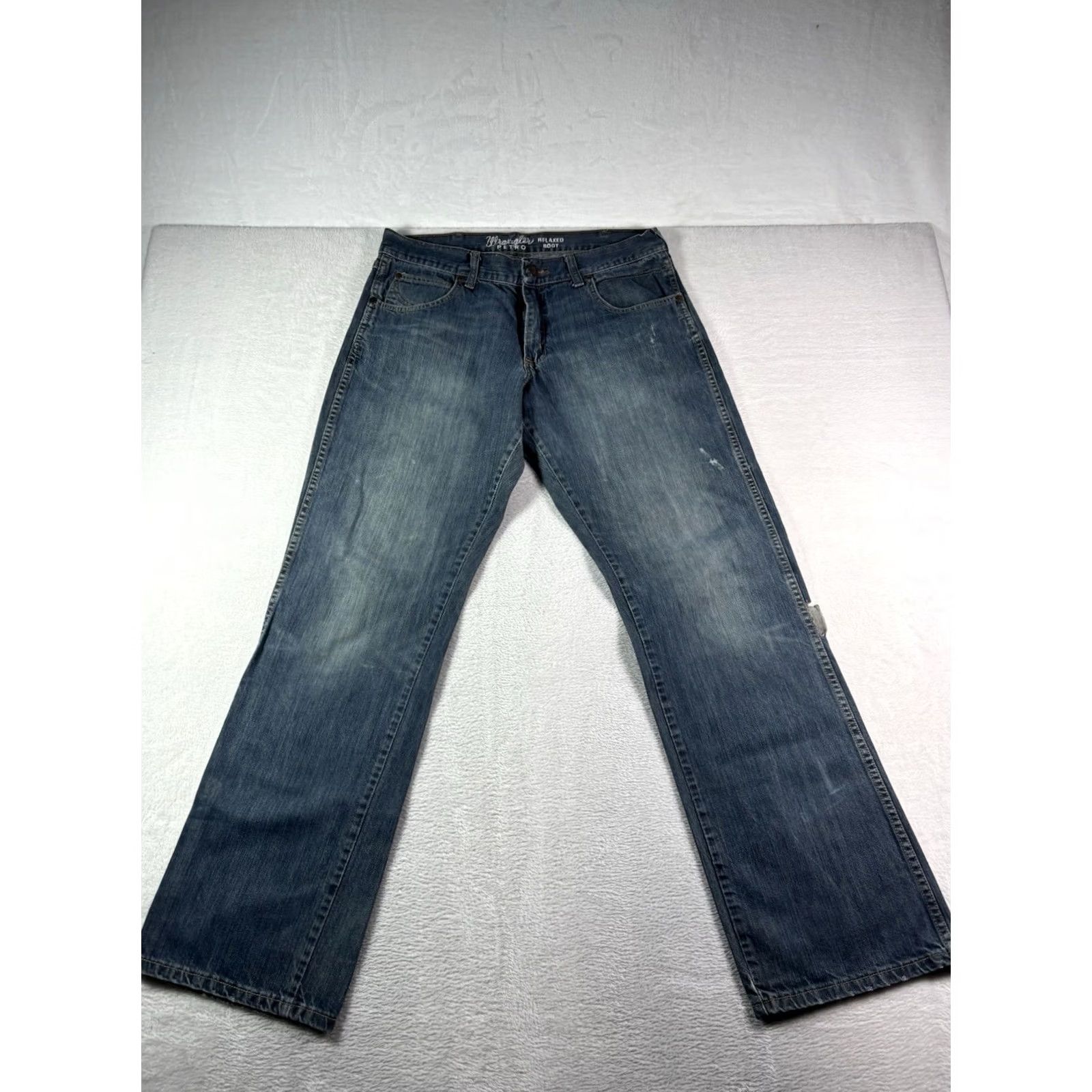 Wrangler Wrangler WRT20WB Jeans Men's 34x34 Blue Retro Western Cowboy Straight Slim Denim Size US 34 / EU 50 - 2 Thumbnail