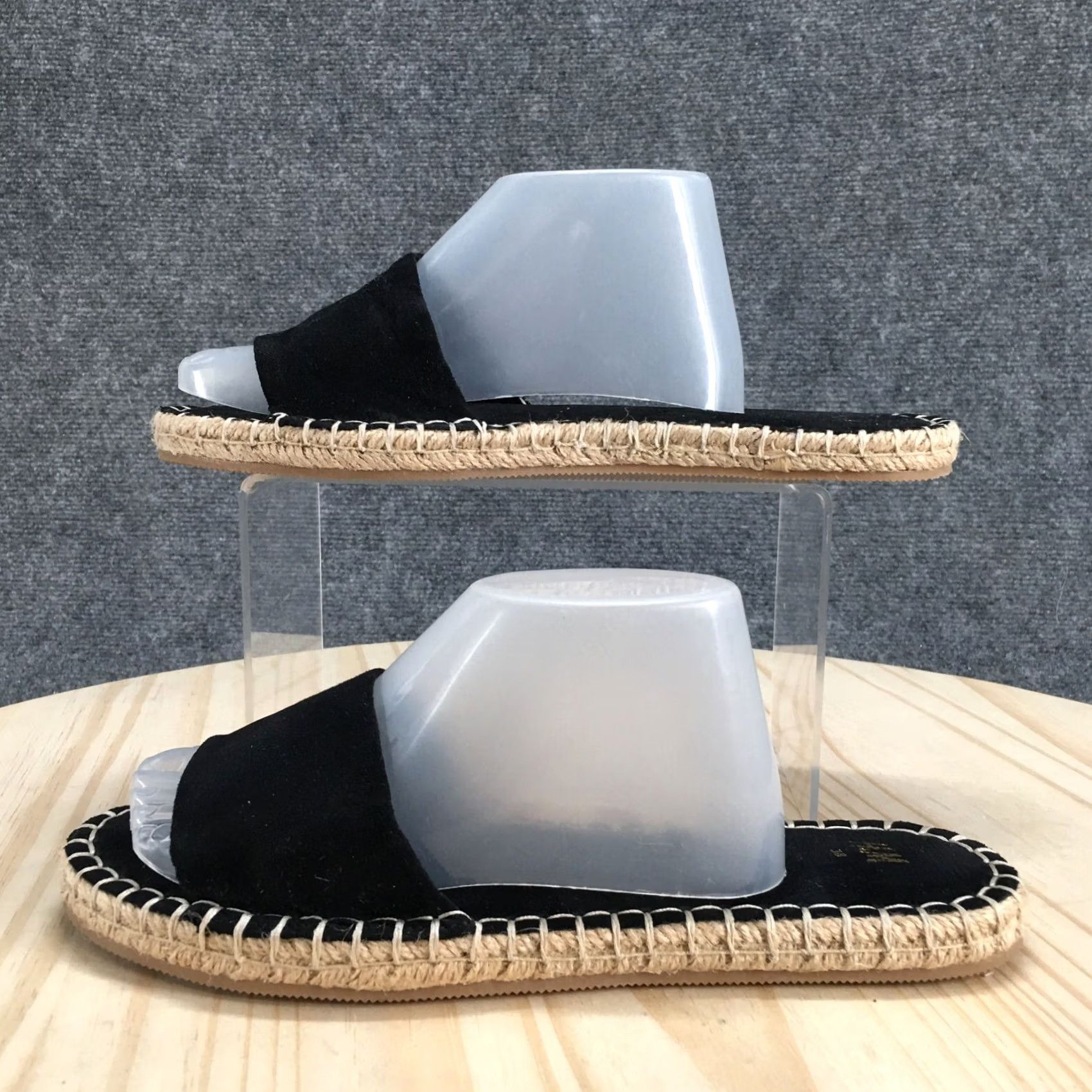 H&M H&M Sandals Womens 7 Espadrille Slide Black Open Toe Comfort Flat Casual Slip On Size US 7 / IT 37 - 2 Thumbnail