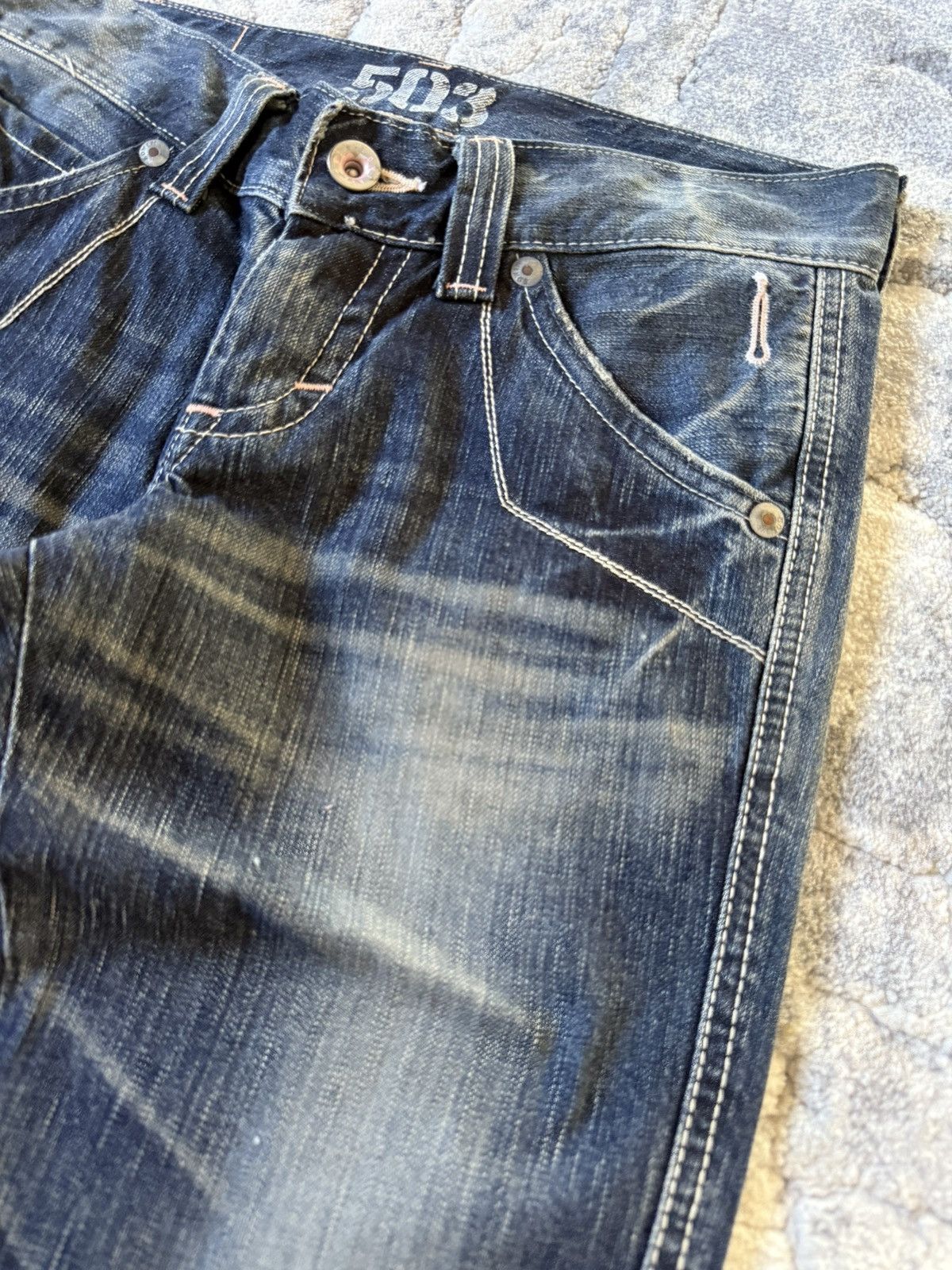 Le Grande Bleu (L.G.B.) Edwin 503 Japan Edition Flared Buckle Back Flared Jeans Size US 28 / EU 44 - 4 Thumbnail