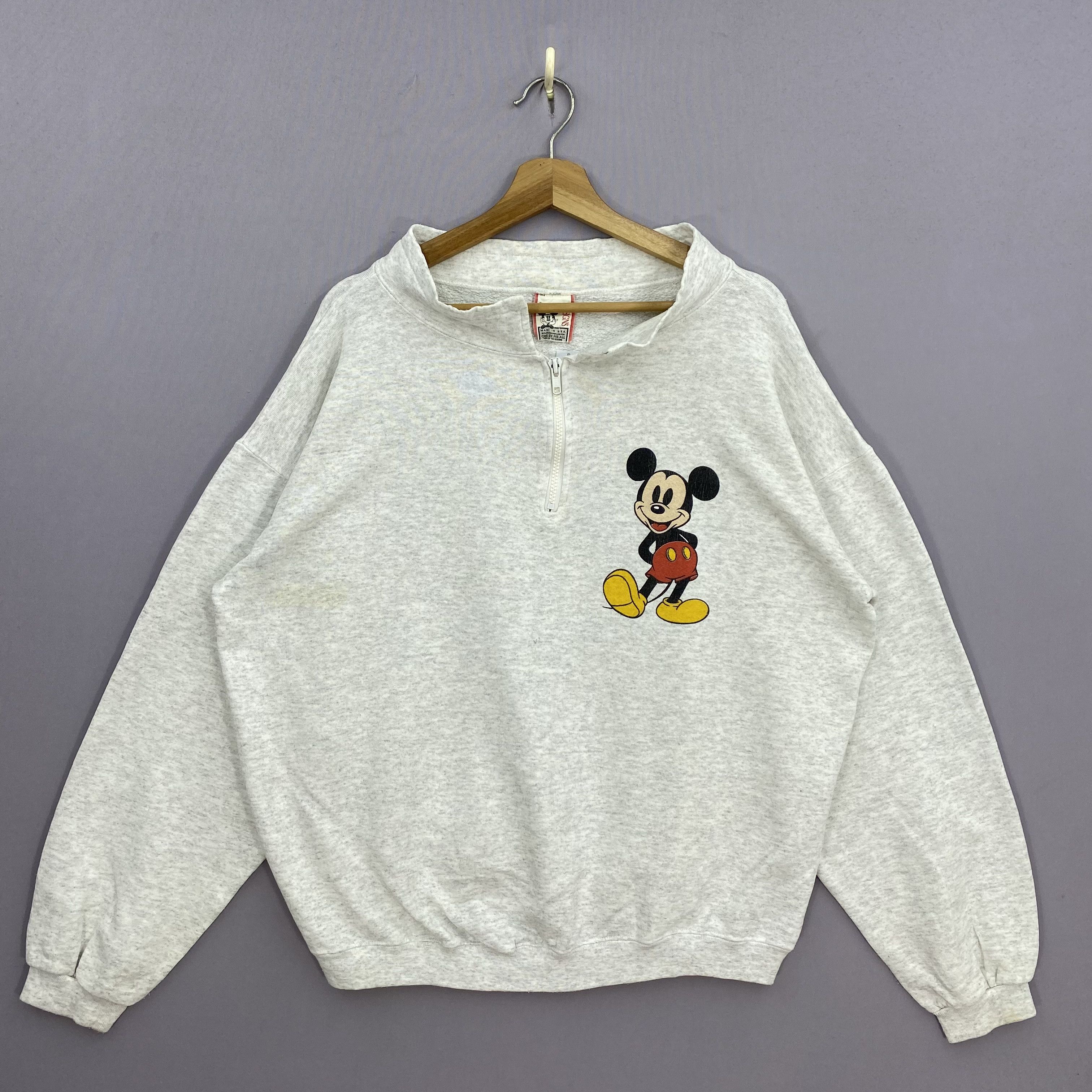 Disney Vintage 90s Disney Mickey Mouse Zipper Pullover Sweatshirt Size US XL / EU 56 / 4 - 2 Thumbnail
