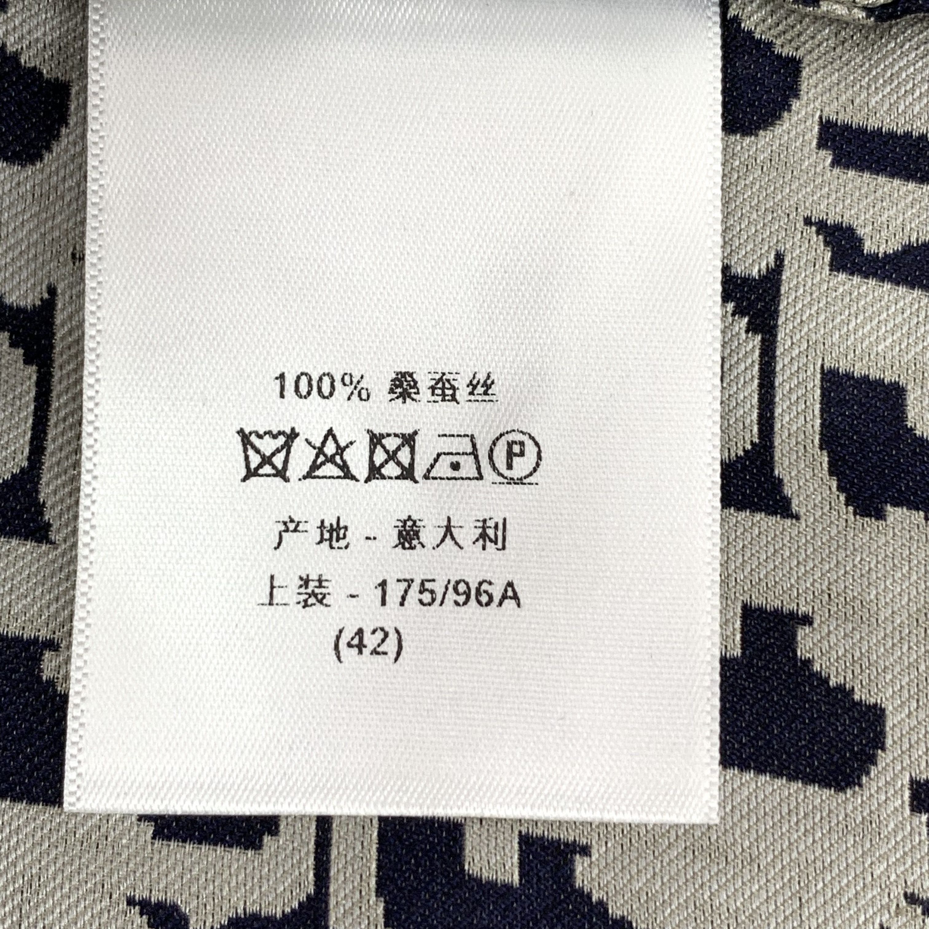 Dior Dior Logo Jacquard Silk Shirt Size 42 Size US XS / EU 42 / 0 - 7 Thumbnail