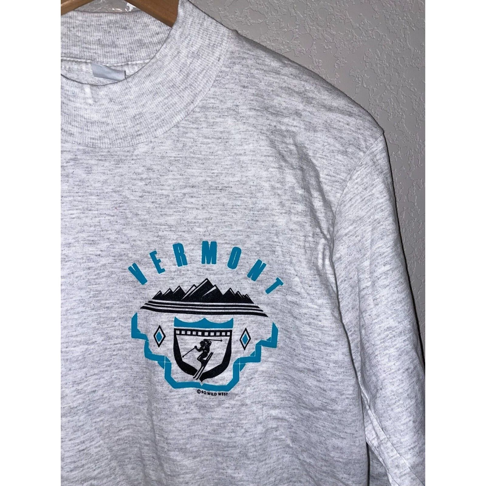 Vintage Vintage Vermont Ski Shirt Skiing Gray Tee 90s VTG Medium Size US M / EU 48-50 / 2 - 2 Thumbnail