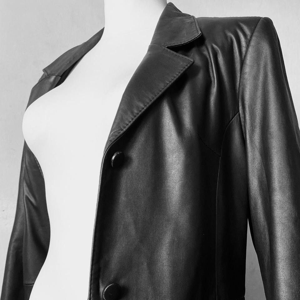 Vintage Super long Avant Garde Matrix leather maxi coat Size L / US 10 / IT 46 - 3 Thumbnail