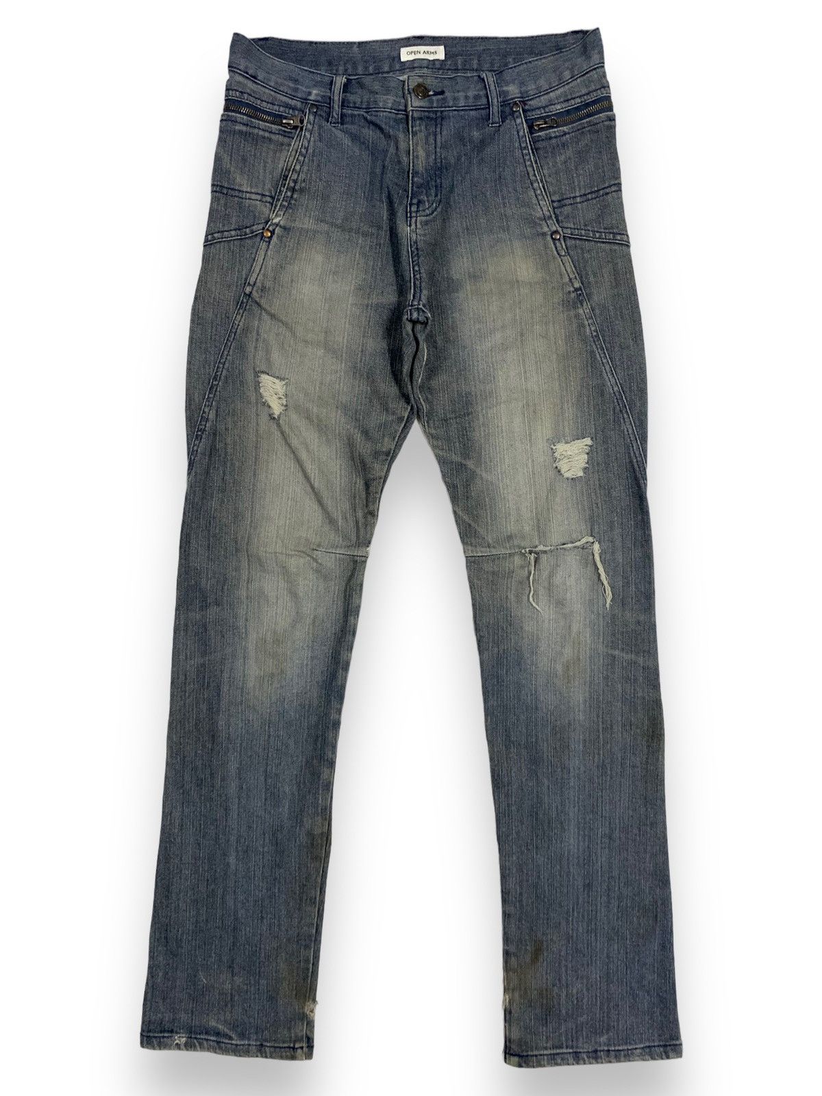 Seditionaries Vintage Japanese Brand Twisted Leg Distressed Grunge Jeans Size US 32 / EU 48 - 1 Thumbnail