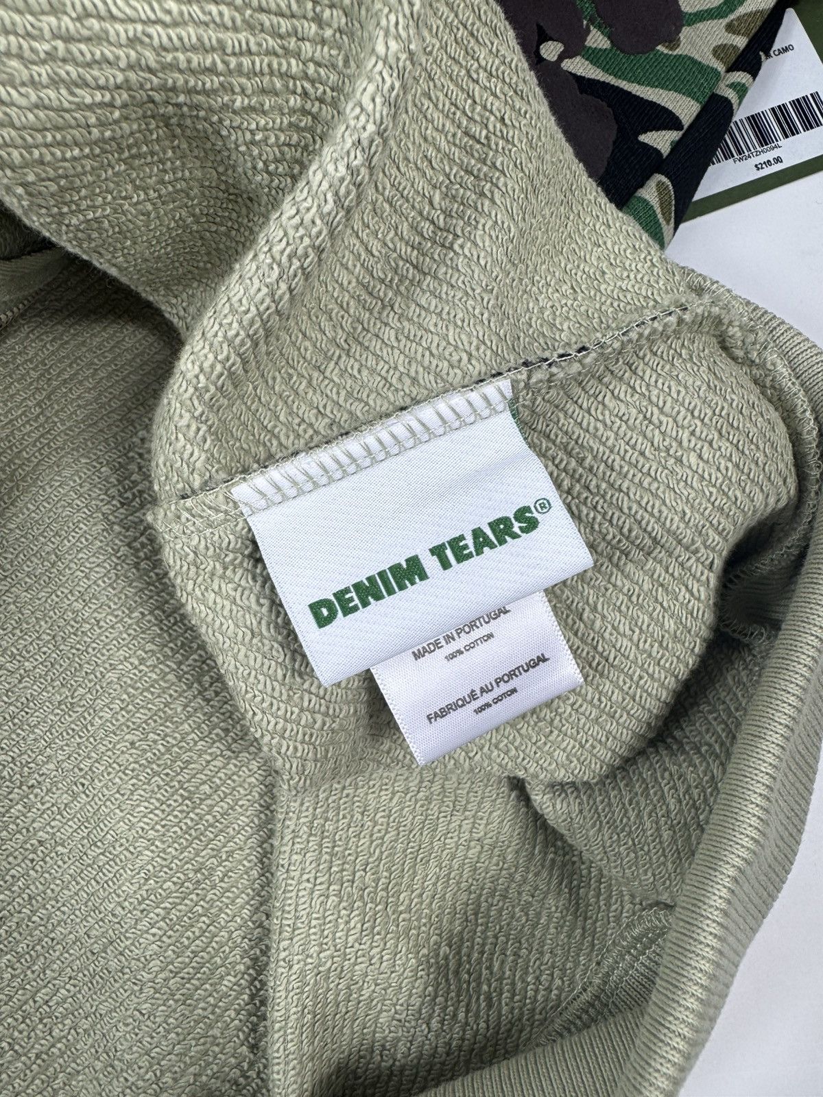DENIM TEARS Green Camouflage Zip Hoodie Size US L / EU 52-54 / 3 - 5 Thumbnail