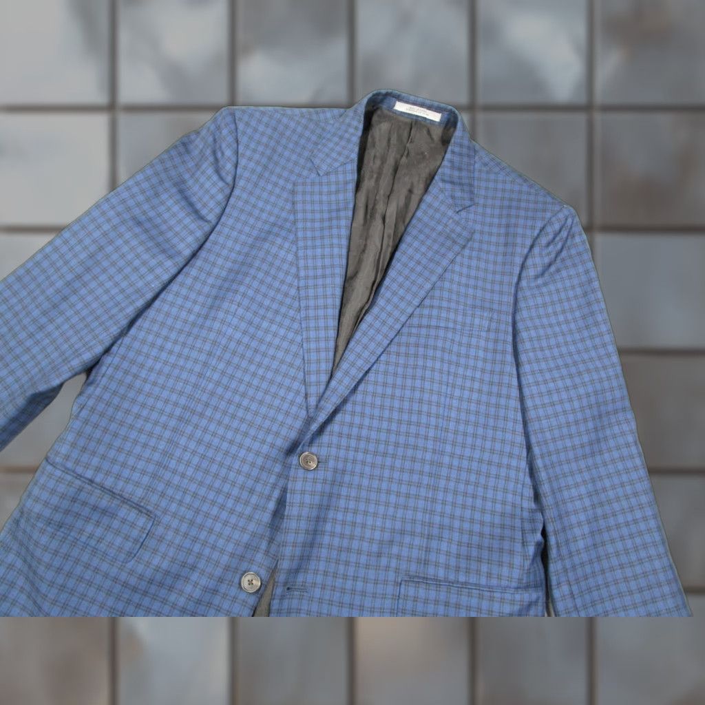Nordstrom VINTAGE John W. Nordstrom Sport Coat Blazer 44L Blue Wool Check Men’s Coat 2 Piece - Not applicable? Size 44R - 1 Thumbnail