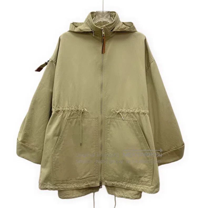 Loewe Loewe Brown Cotton Linen Hooded Zip-up Drawstring Long Sle Size XXS / US 00 / IT 34 - 1 Thumbnail