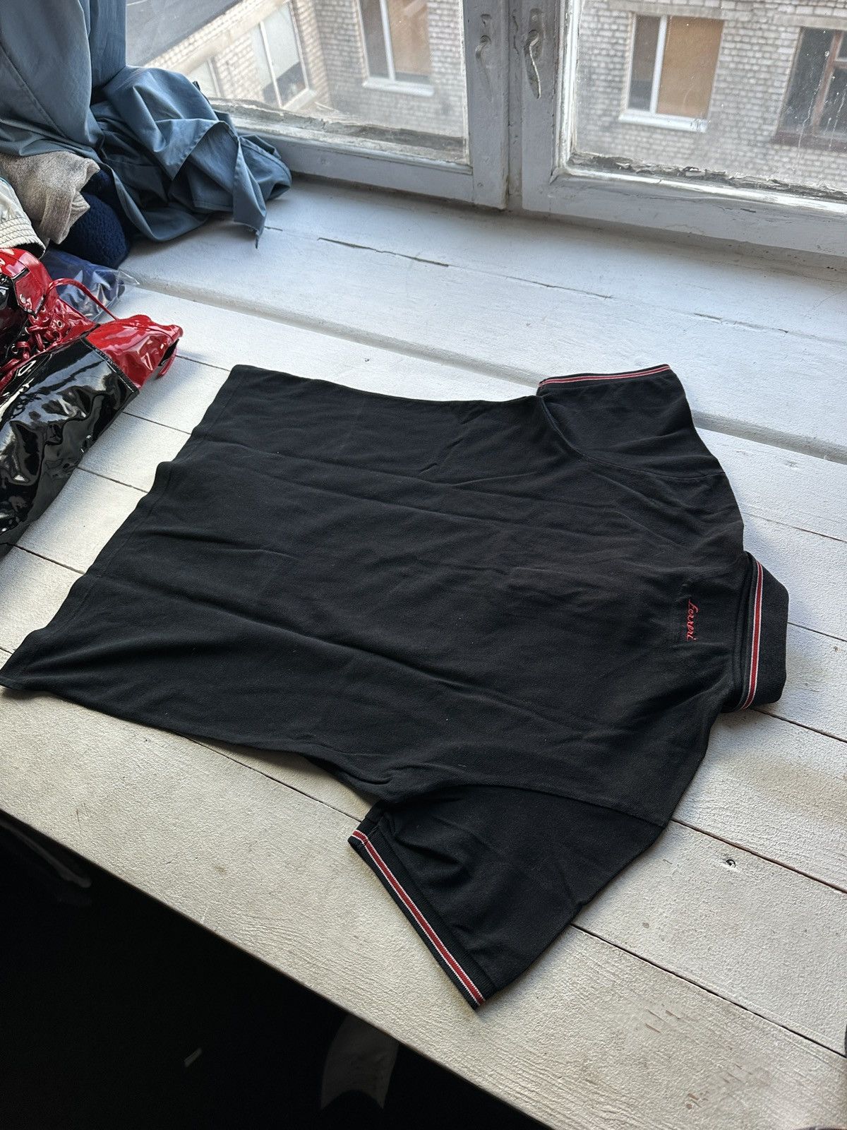 Ferrari 🚨RACING FERRARI BLACK POLO LOGO SPORT TEE MEN BLACK FADE Size US XL / EU 56 / 4 - 8 Thumbnail