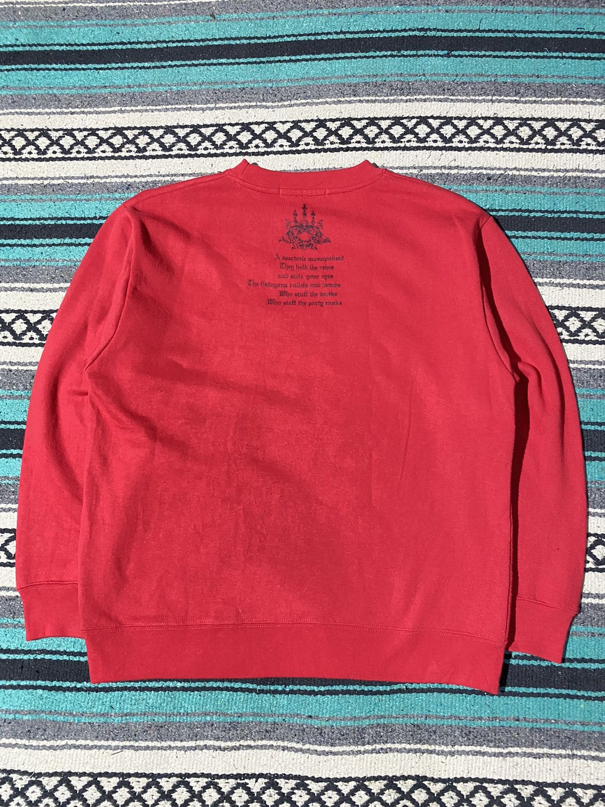 If Six Was Nine 2000s Craps - Poem Cross Red Sweatshirt Size US L / EU 52-54 / 3 - 8 Thumbnail