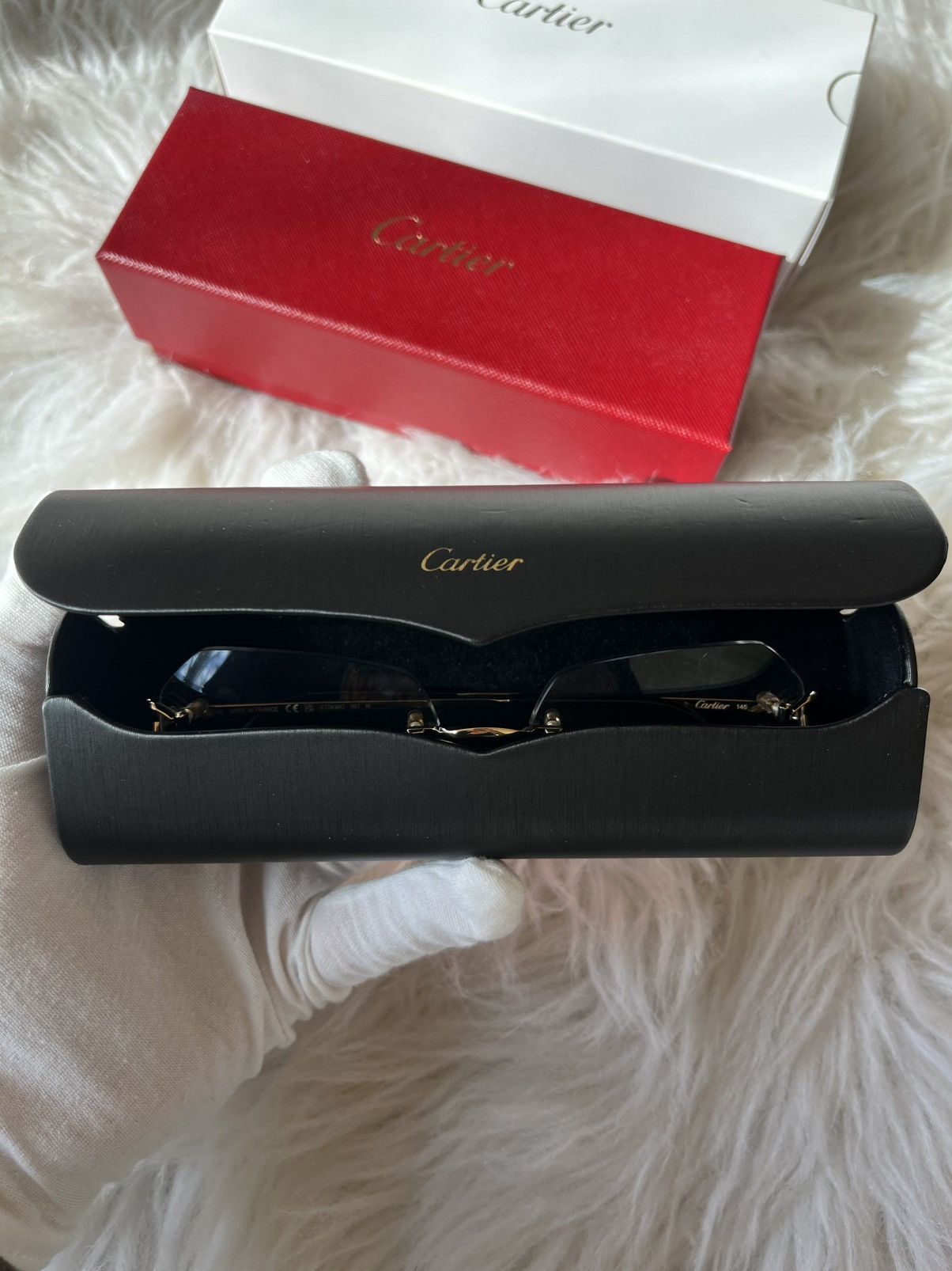 Cartier Cartier Big C’s Decor Clear Frame Gold Glasses Size ONE SIZE - 8 Thumbnail