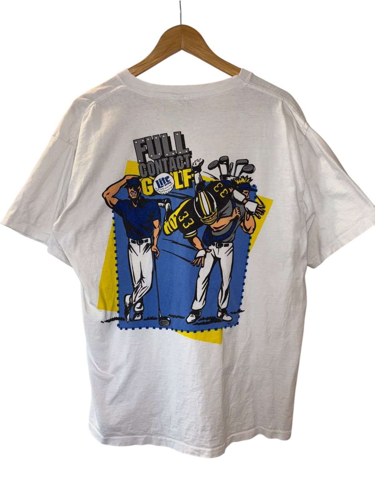 Tultex × Vintage Vintage 90’s Miller Lite “Full Contact Golf” Tultex T-Shirt Size US XL / EU 56 / 4 - 1 Thumbnail