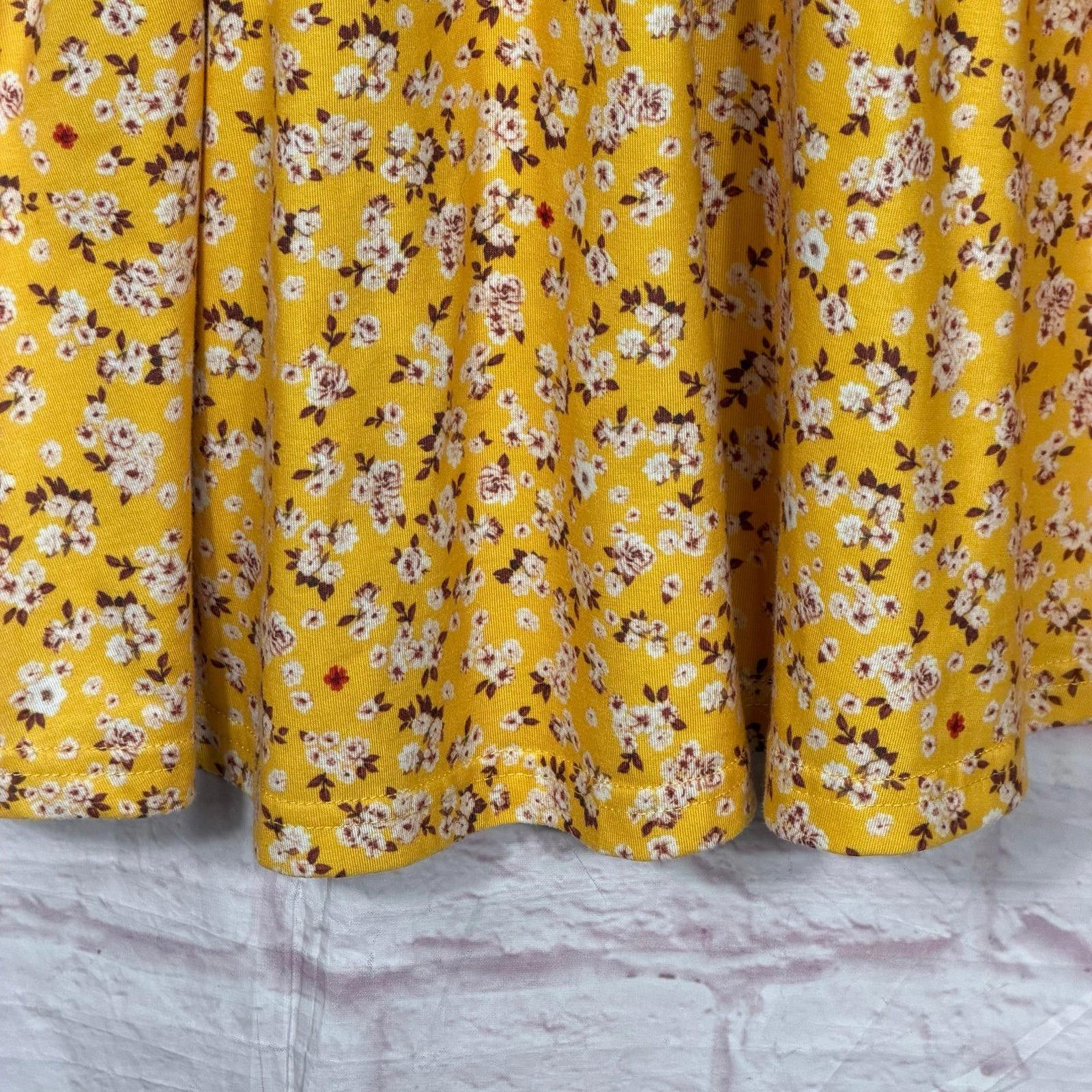 Other HUHOT Medium Yellow Floral Summer Dress Size M / US 6-8 / IT 42-44 - 4 Thumbnail