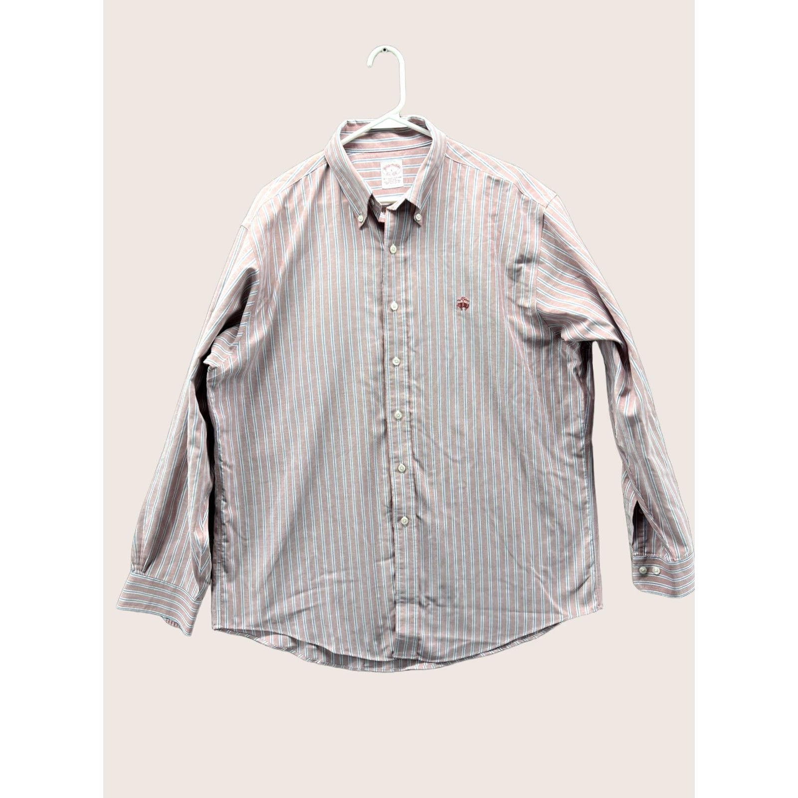 Brooks Brothers Brooks Brothers Shirt Mens Large Red Stripe Oxford Button Front Business Size US L / EU 52-54 / 3 - 1 Thumbnail