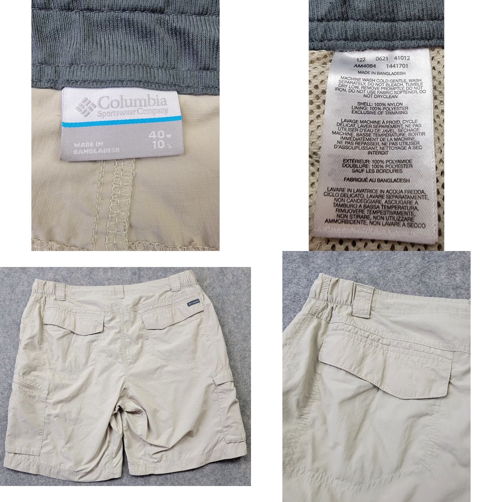 Vintage Columbia Shorts Mens 40 Beige 10'' Inseam Nylon Cargo Pockets Outdoor Camping Size US 40 / EU 56 - 8 Thumbnail