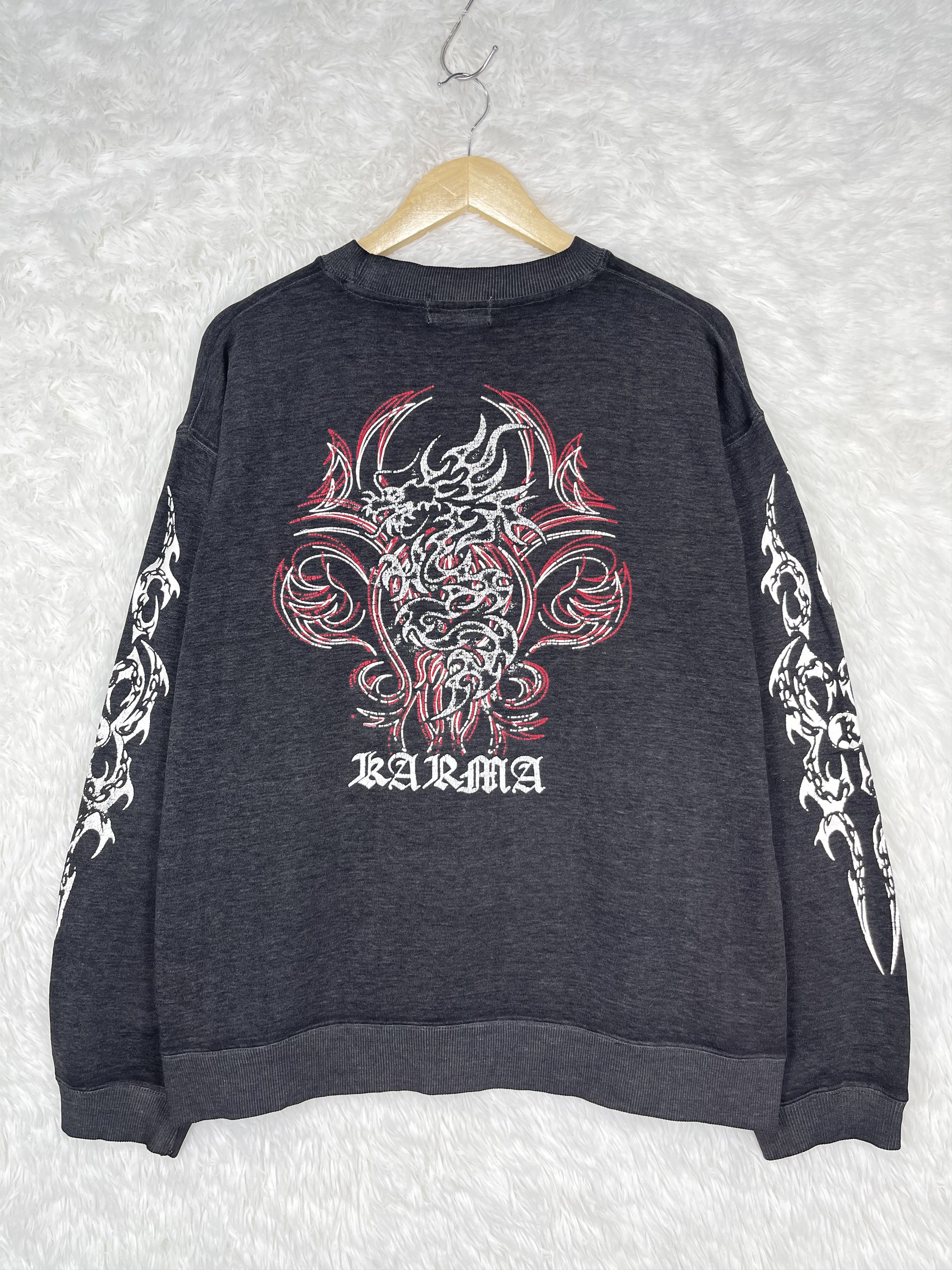 Japanese Brand Vintage Karma Dragon Tribal Graphic Sweatshirt AS0015 Size US L / EU 52-54 / 3 - 3 Thumbnail
