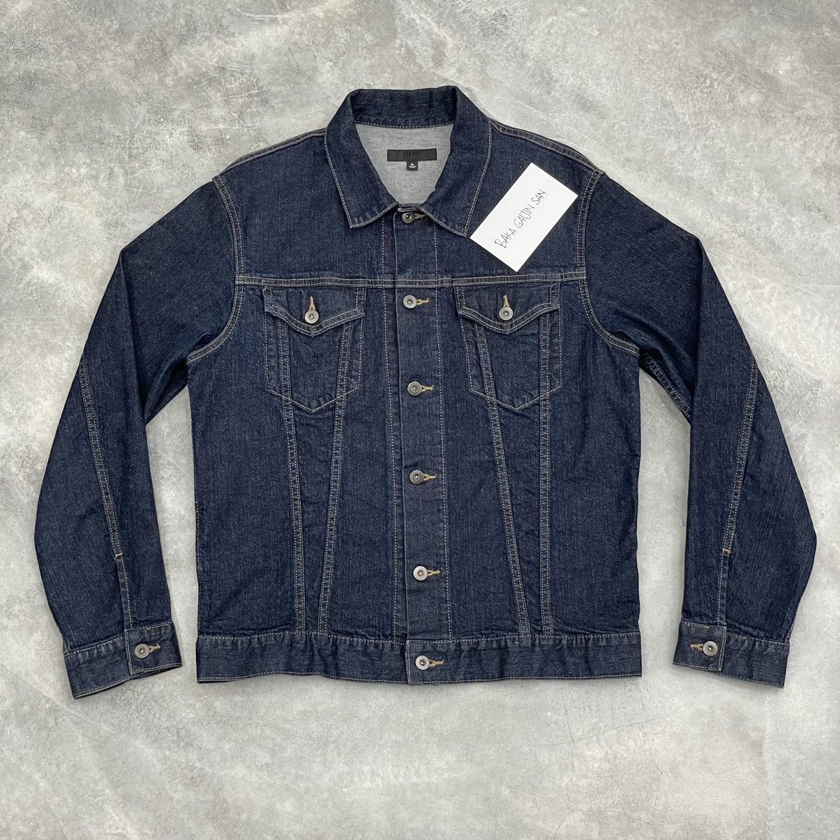 Uniqlo 90s Denim Tracker Jacket L Short Length Distressed