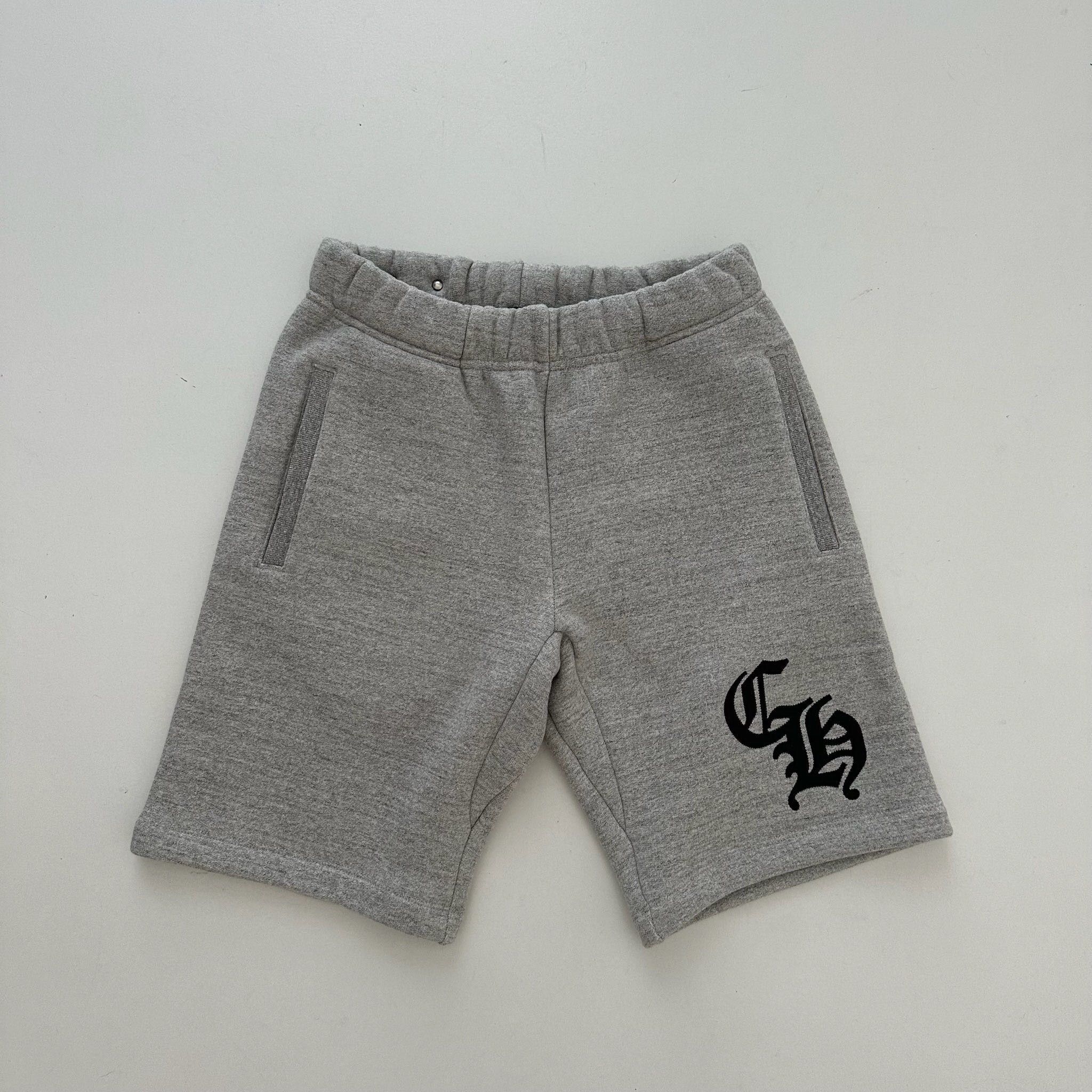 Chrome Hearts Chrome Hearts Y Not Leather Patch Sweat Shorts Grey