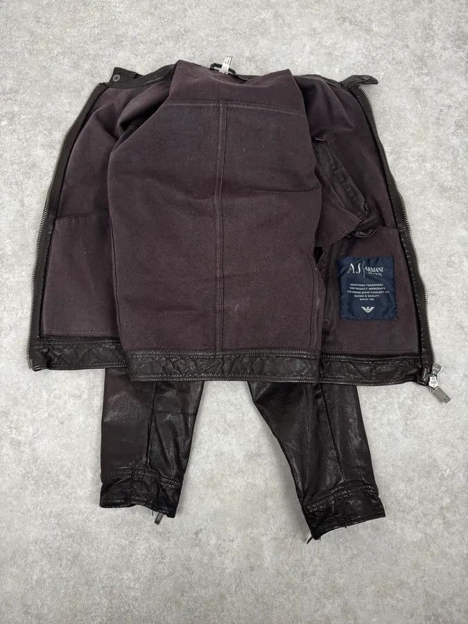 Armani 2000s Armani Brown Multi-Zips Leather Jacket Size US S / EU 44-46 / 1 - 7 Thumbnail