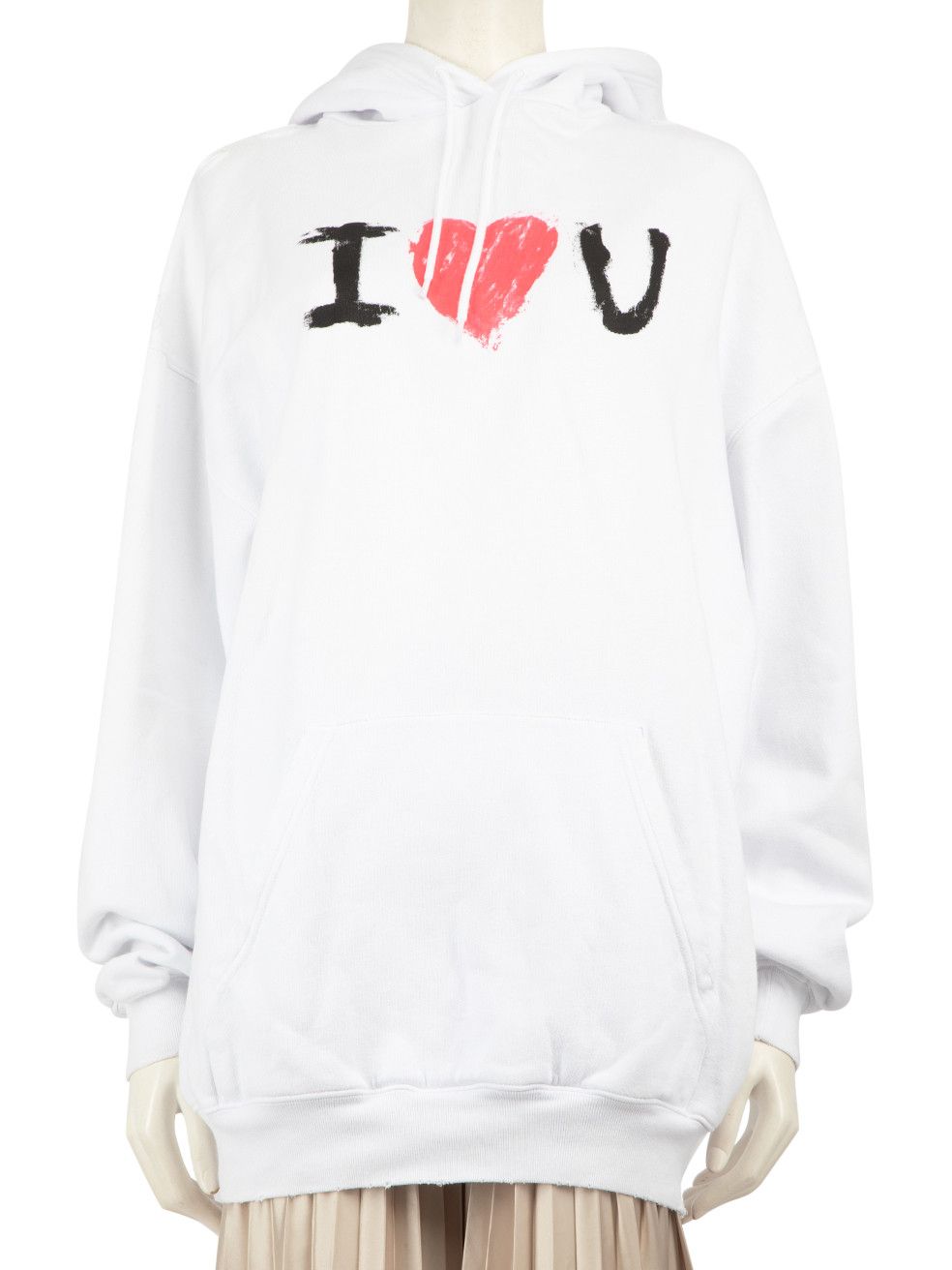 Balenciaga White I Love U Print Hoodie Size XS / US 0-2 / IT 36-38 - 1 Thumbnail