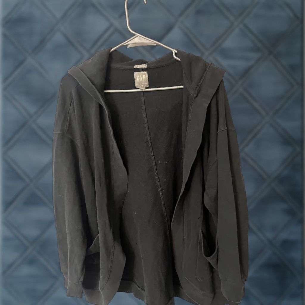 Gap Gap Hoodie Cardigan Womens XS Black Fleece Cotton Blend Activewear Hooded Pockets Small Regular Fall Spring Summer Winter Xs Womens Gap Size XS / US 0-2 / IT 36-38 - 1 Thumbnail