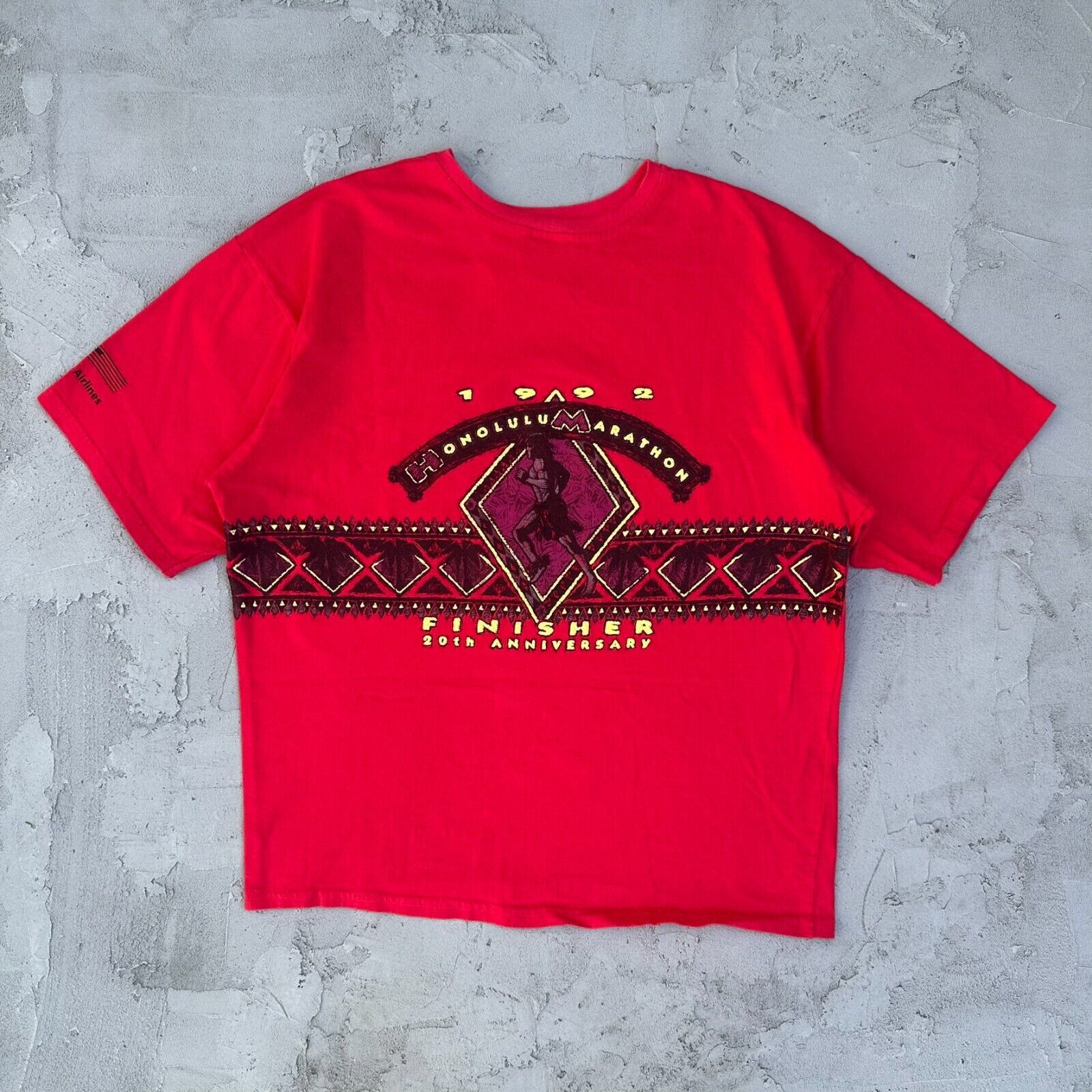 Hanes × Vintage Vintage Honolulu Marathon Finisher Hawaii 1992 T Shirt Size M / US 6-8 / IT 42-44 - 5 Thumbnail