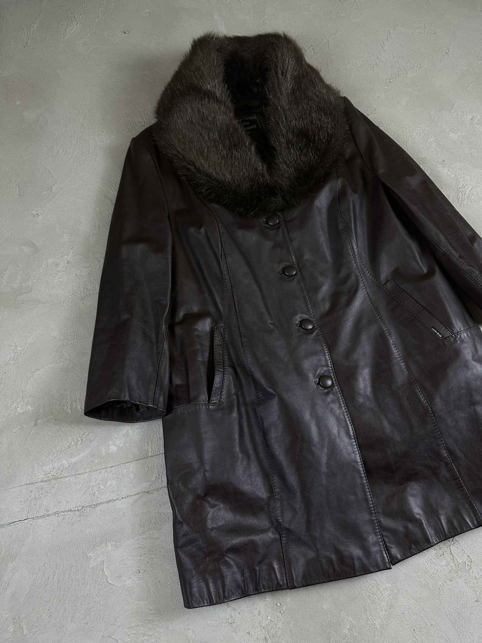 Genuine Leather 80s Leather Fur Avant Garde Coat Japan Hype Size L / US 10 / IT 46 - 2 Thumbnail