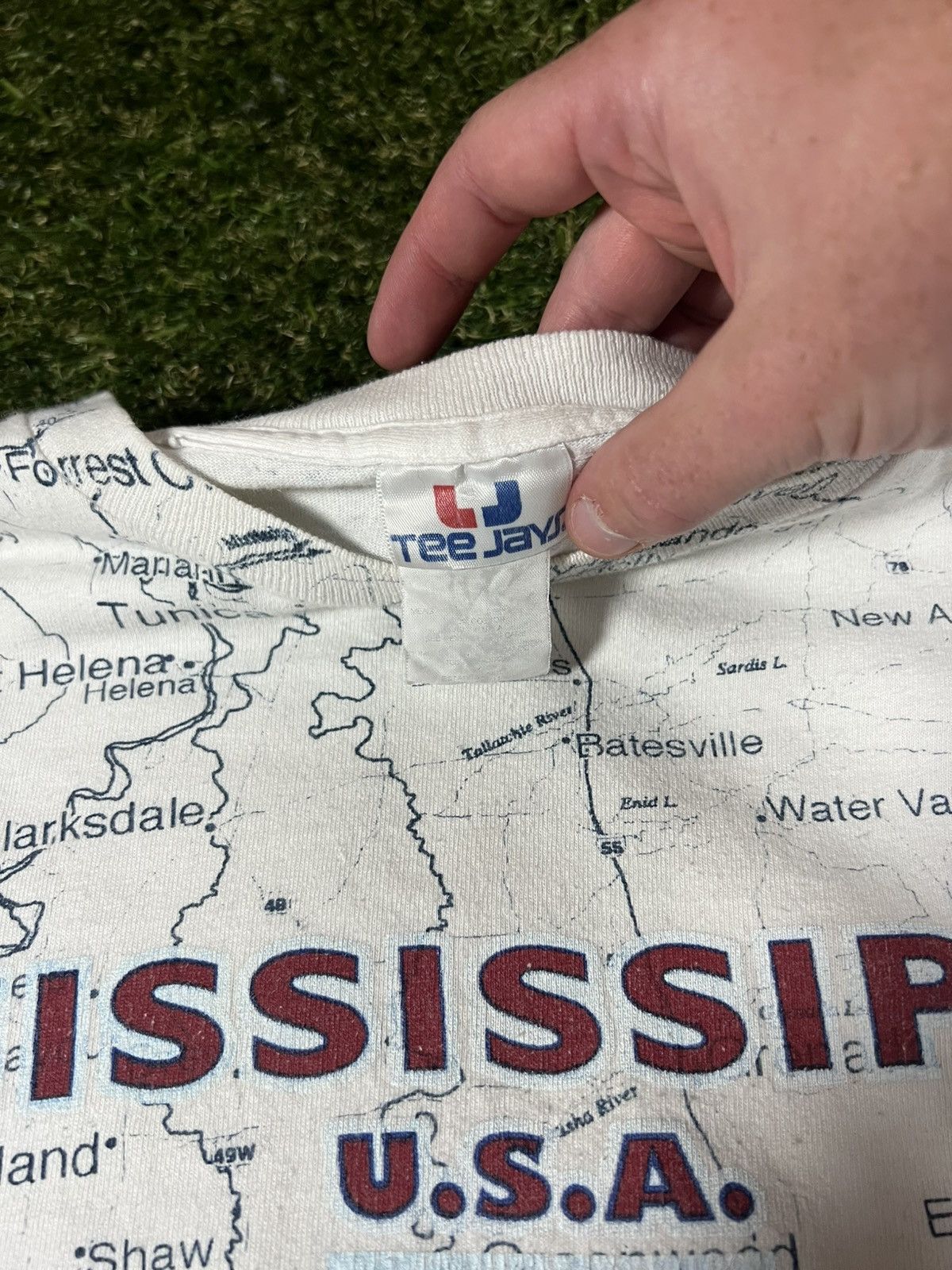 Vintage Vintage 90s Mississippi USA Map Boxy AOP All Over Print Tee Size US L / EU 52-54 / 3 - 3 Thumbnail