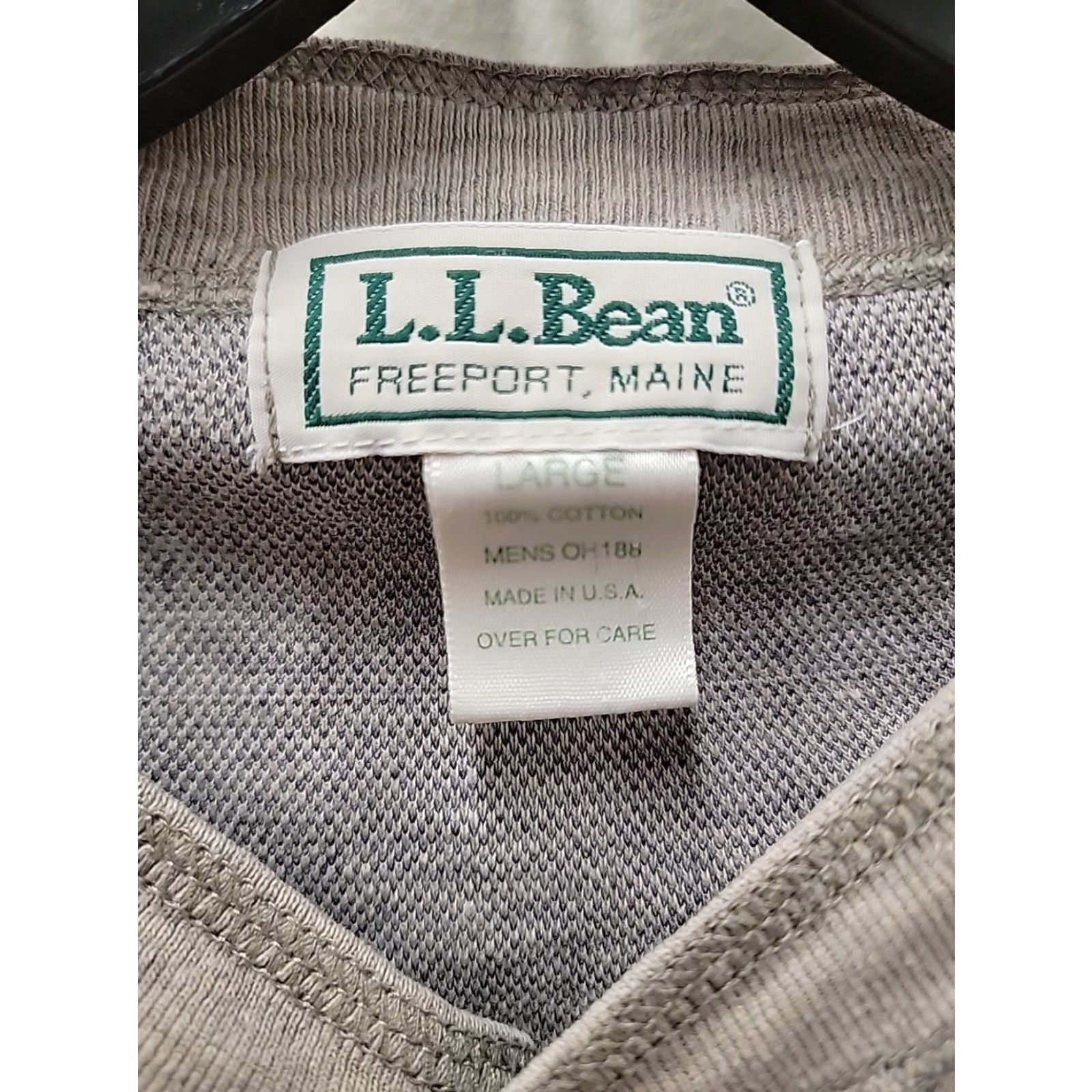 Vintage VINTAGE L.L. Bean Shirt Mens Large Taupe Henley Pullover Check Preppy 90s Mens Size US L / EU 52-54 / 3 - 2 Thumbnail