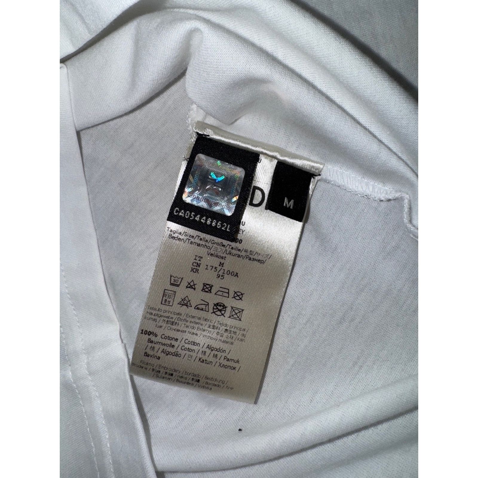 Fendi Fendi White Black Mesh Short Sleeve Cotton T-Shirt Medium M Size US M / EU 48-50 / 2 - 12 Thumbnail