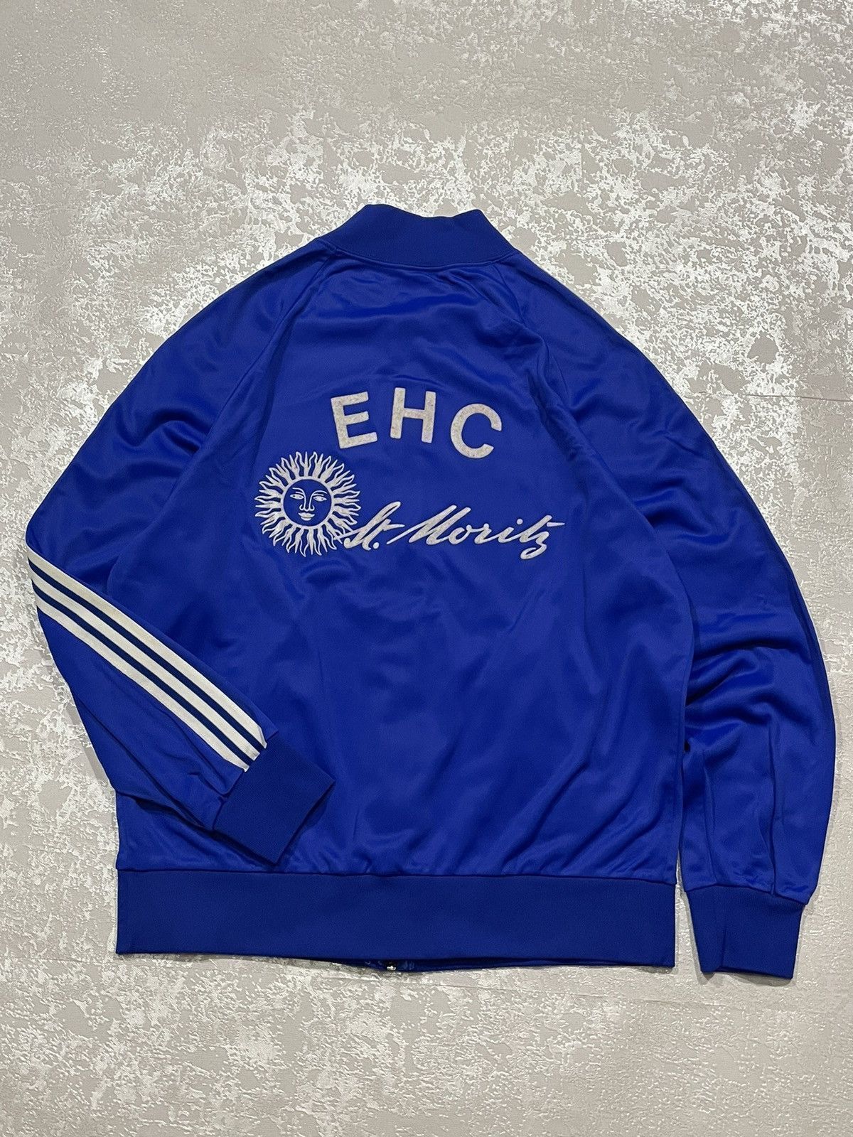 Vintage 80s Adidas EHC St. Moritz Olympic Zip Track Jacket