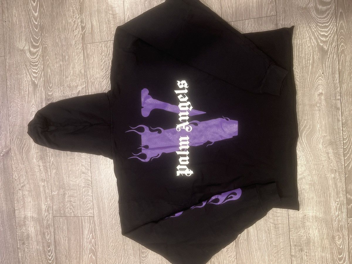 Palm Angels × Vlone VLONE x Palm Angels Black Purple Hoodie XL (2018) Size US XL / EU 56 / 4 - 2 Thumbnail