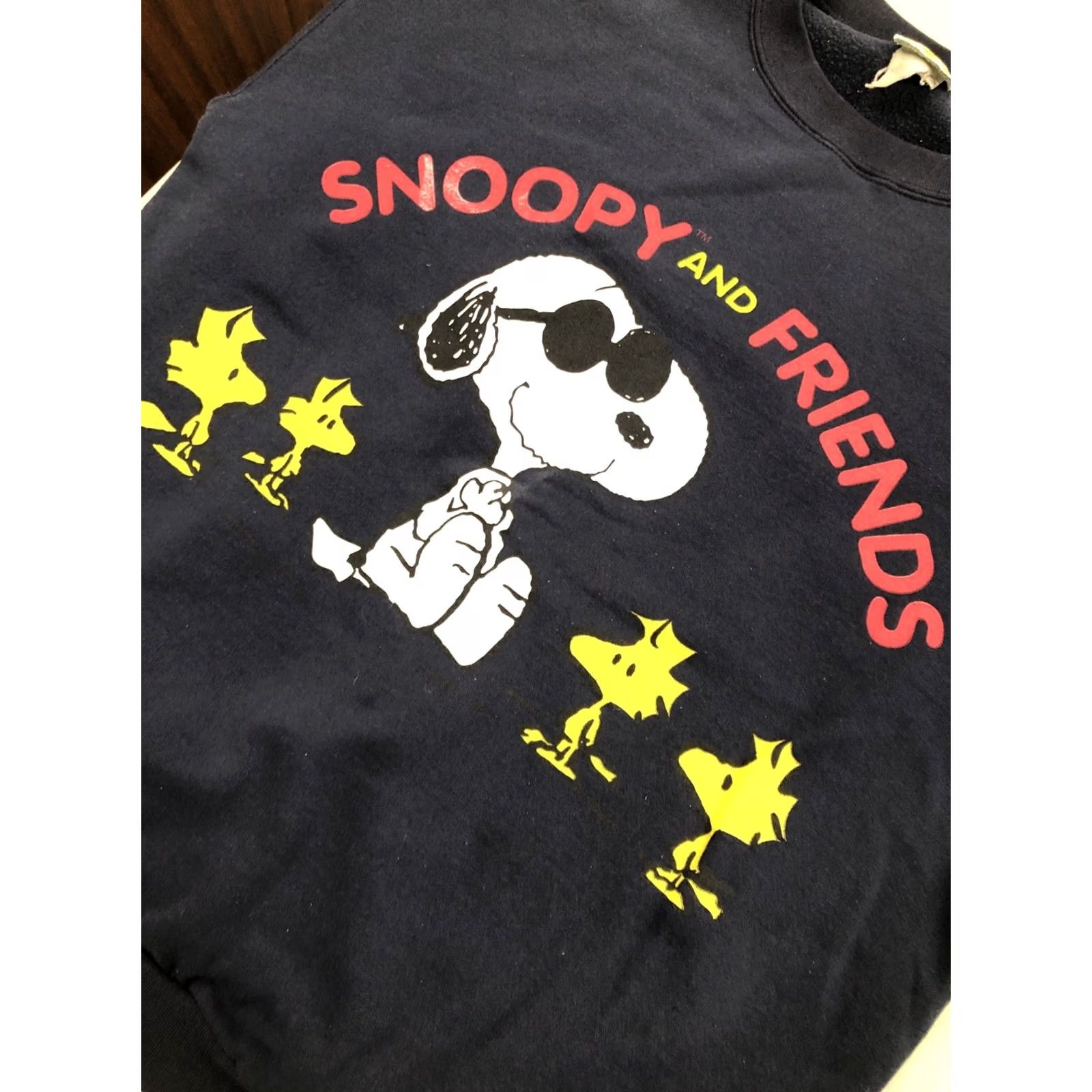 Vintage VINTAGE Snoopy and Friends Sweatshirt Crewneck Navy Blue L Mens 80s Woodstock Sunglasses Rare Size US L / EU 52-54 / 3 - 2 Thumbnail