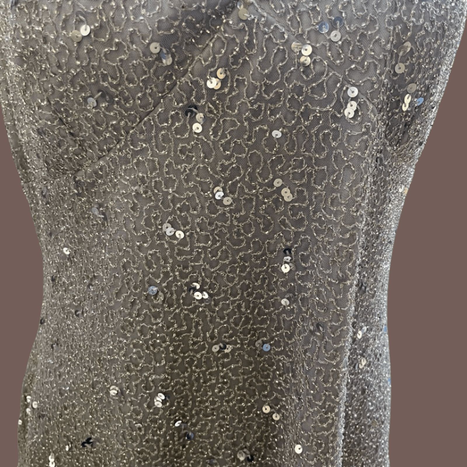 Vintage Vintage Marina Beaded Sequin Tank Top – 90s Minimal Glam Size XL / US 12-14 / IT 48-50 - 4 Thumbnail