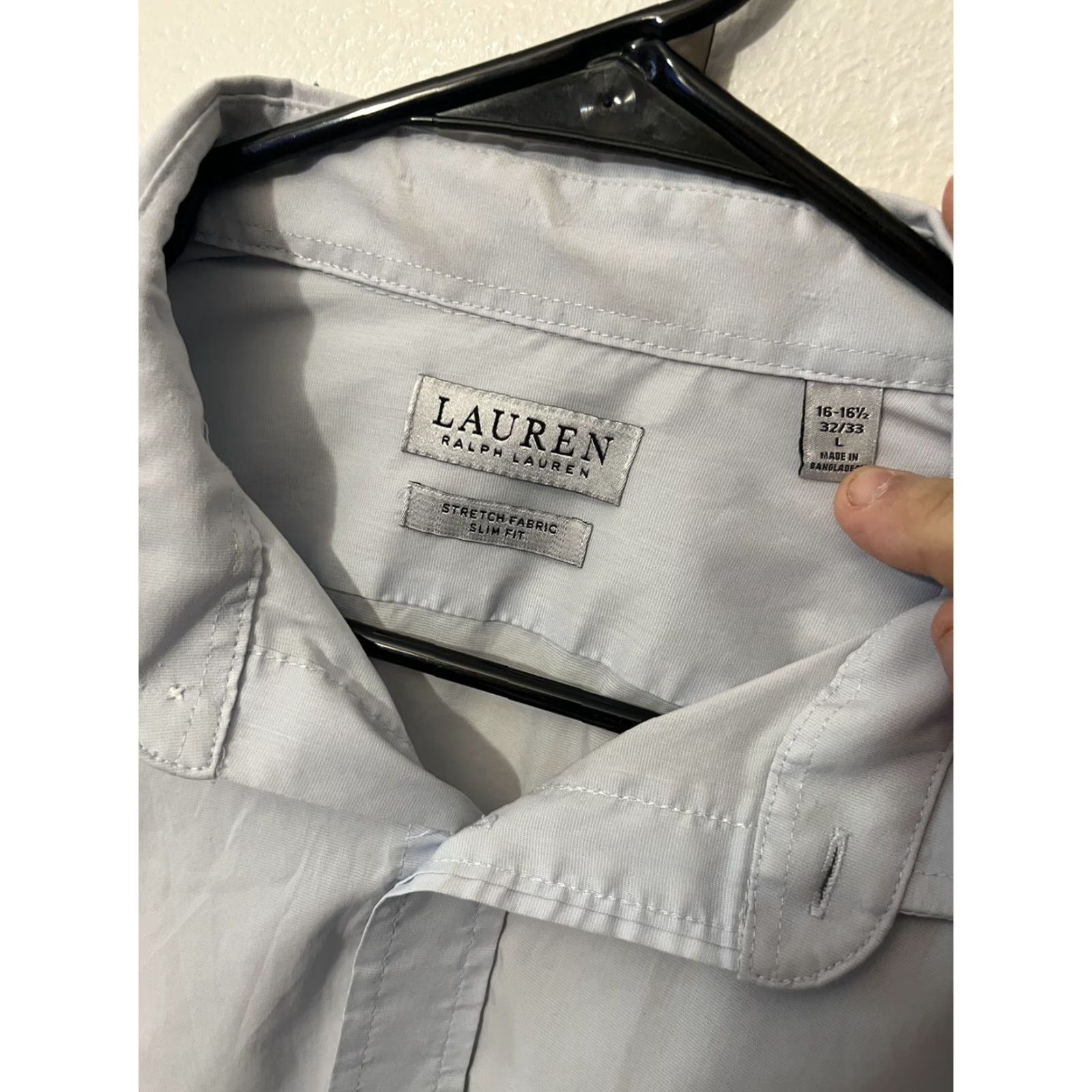 Ralph Lauren LAUREN RALPH LAUREN Shirt Slim Fit Button-Up Long Sleeve Mens Large Light Blue Classic Preppy Size US L / EU 52-54 / 3 - 2 Thumbnail
