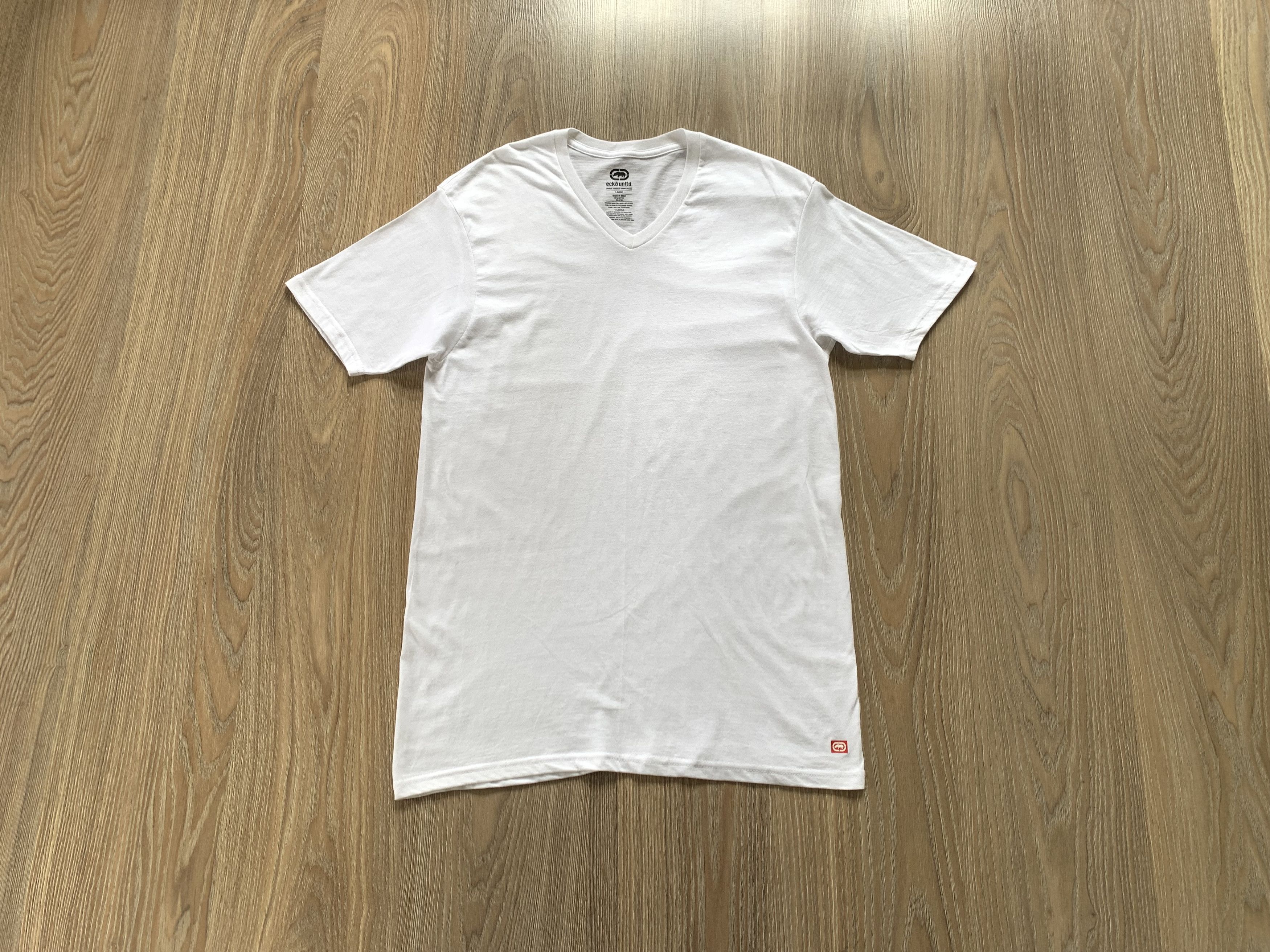 Ecko Unltd. Ecko Unltd Basic V Neck White Cotton T Shirt Size US L / EU 52-54 / 3 - 7 Thumbnail